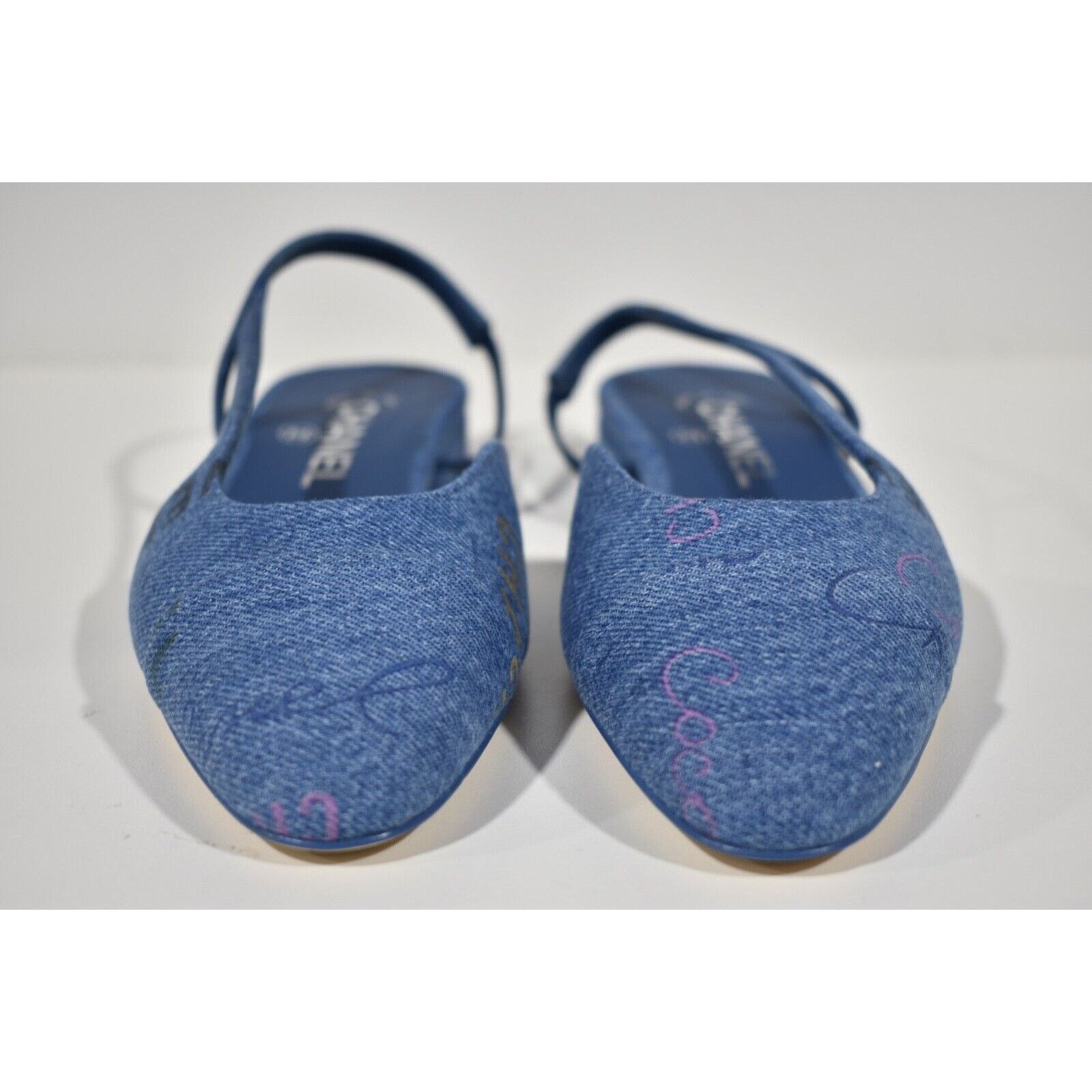 Chanel 22P Mademoiselle Coco Sling Denim Slingback Ballet Flat 39 Size US 9 / IT 39 - 7 Thumbnail