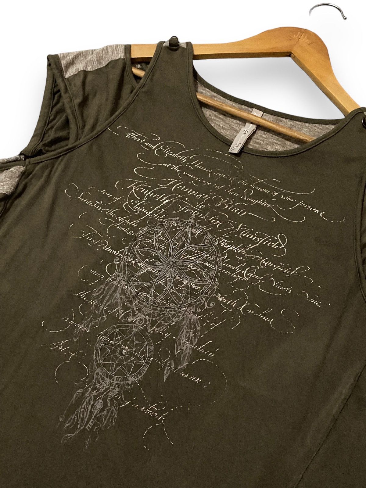Japanese Brand OzzCroce Japanese Gothic Embroidery Poem Tank Tops Size M / US 6-8 / IT 42-44 - 4 Thumbnail