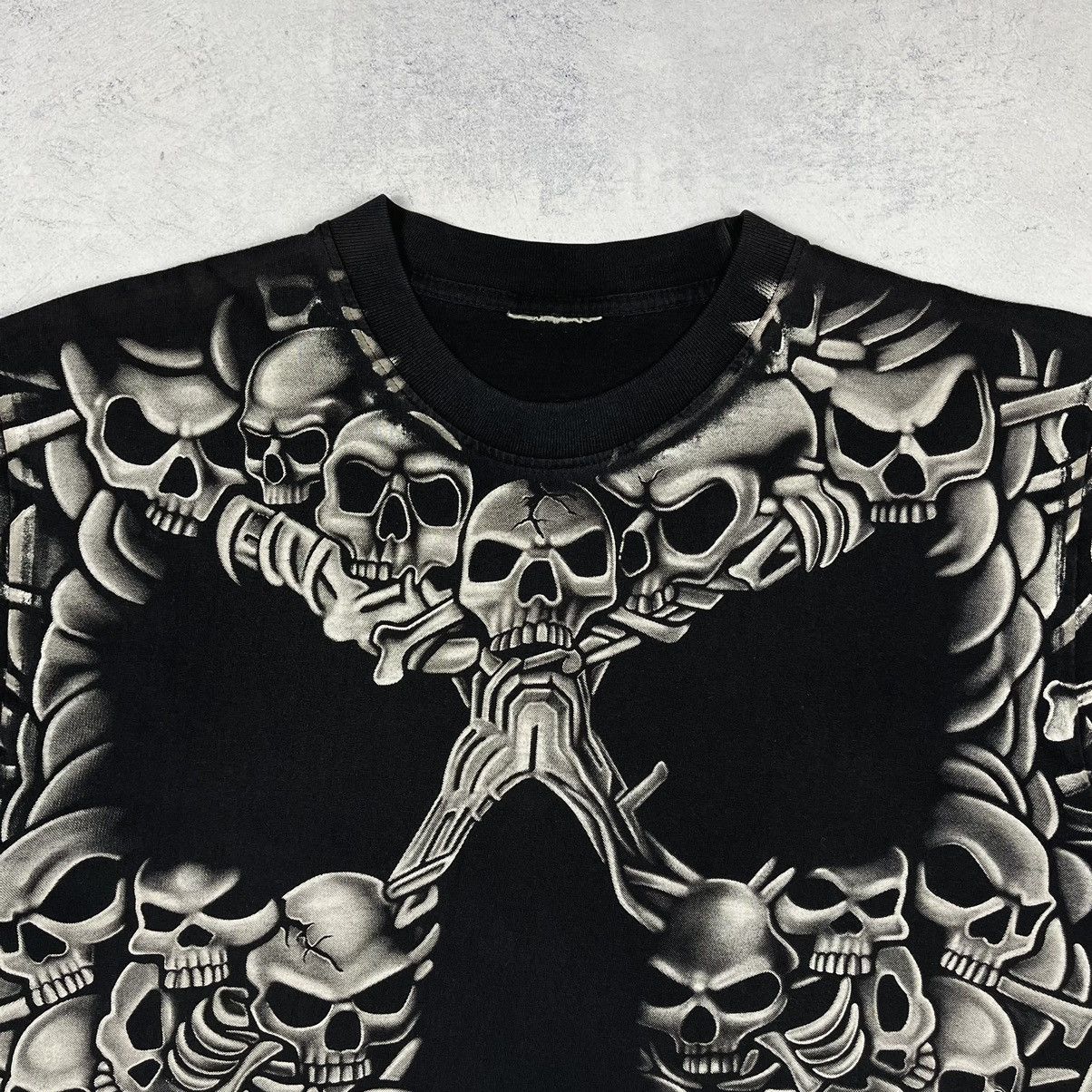 Vintage Vintage Skulls All Over Print rare single stitch T shirt 90s Size US M / EU 48-50 / 2 - 7 Thumbnail