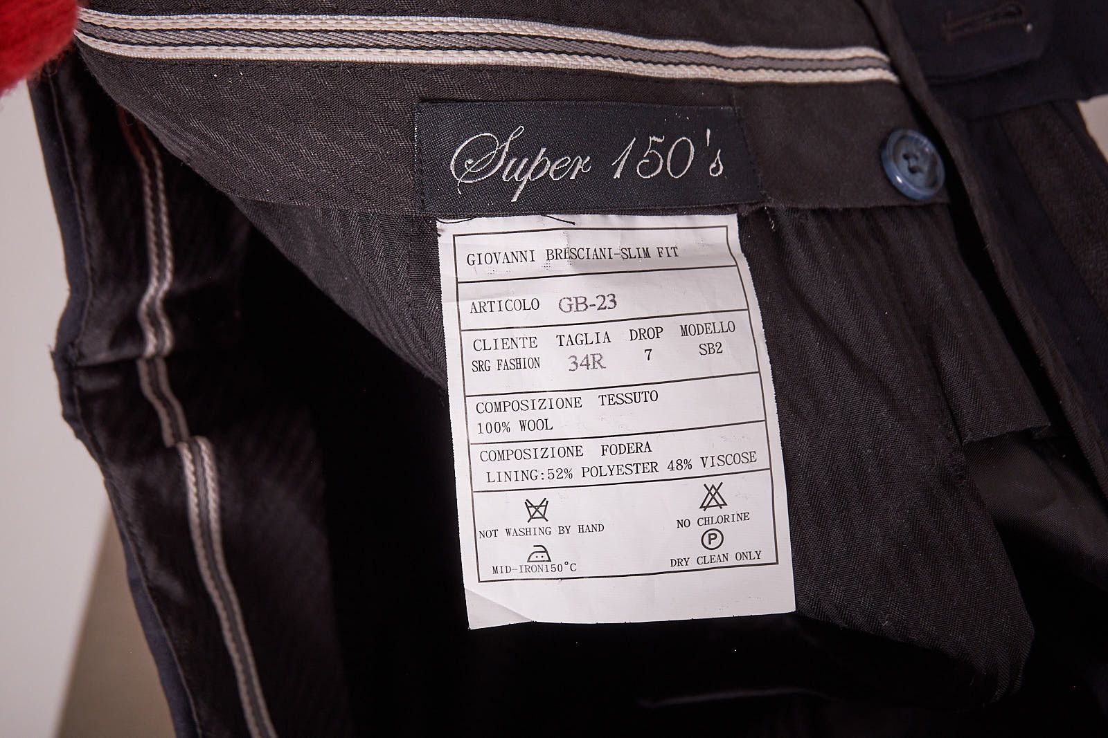 Vintage 1990s Giovanni Bresciani Super 150’s Navy Blue Slim Fit Suit Size 40R - 5 Thumbnail