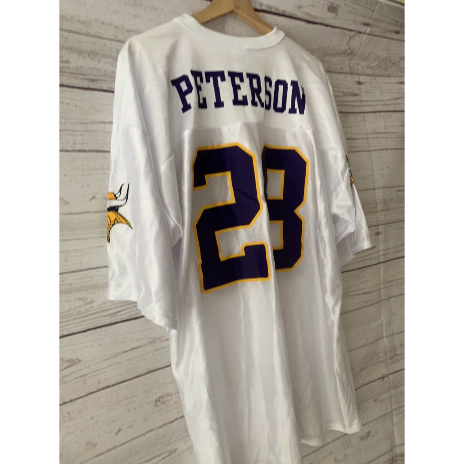 NFL NFL Team Apparel Minnesota Vikings #28 Adrian Peterson White Jersey Men's Size M Size US M / EU 48-50 / 2 - 5 Thumbnail