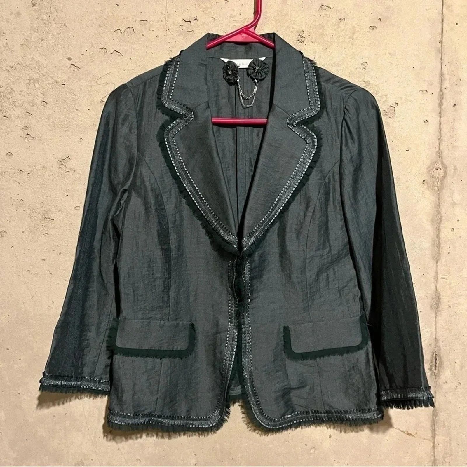 Other Flamingo Metallic Teal Blazer Size Medium M Pin Buttons Size M / US 6-8 / IT 42-44 - 1 Thumbnail