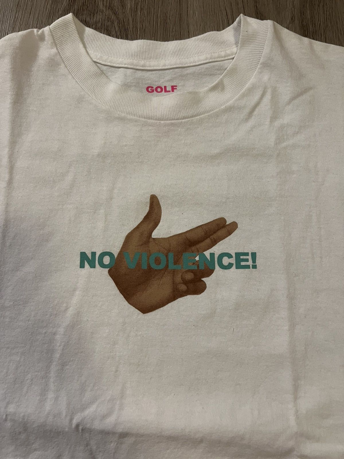 Golf le Fleur × Tyler The Creator Golf Wang “No Violence” Finger Gun T Shirt Size US M / EU 48-50 / 2 - 2 Thumbnail