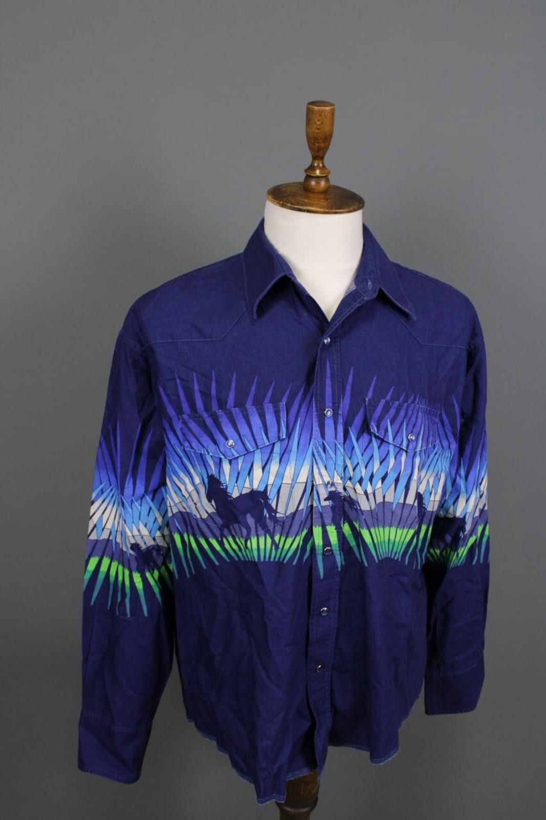 Wrangler Vintage Wrangler Blue Vest Printed Pockets Shirt Size XL Size US XL / EU 56 / 4 - 7 Thumbnail