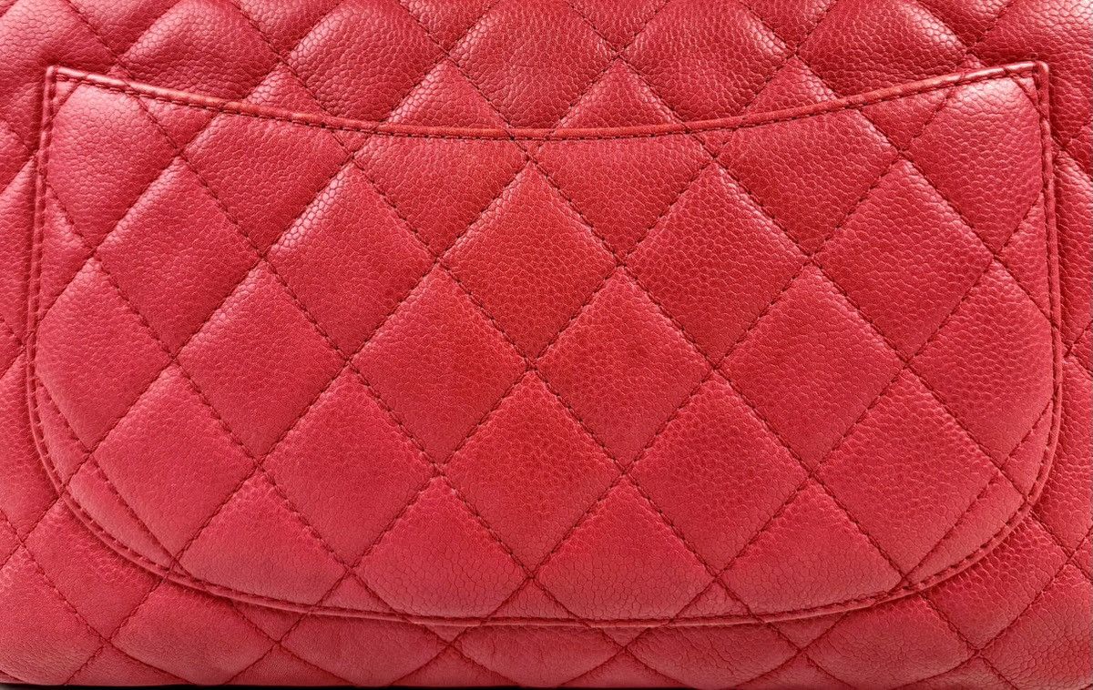 Chanel Chanel - Karl - 2008 - Raspberry Red - Caviar - Jumbo - Flap Size ONE SIZE - 14 Thumbnail