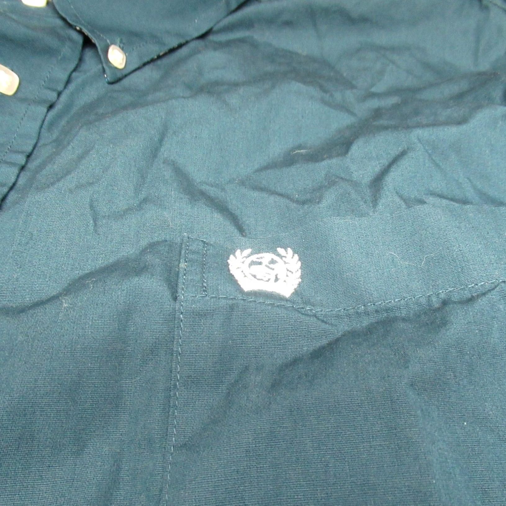 Vintage Cinch Shirt Mens XL Blue Solid Western Button Flip Cuff Geometric Trim Cowboy Size US XL / EU 56 / 4 - 2 Thumbnail