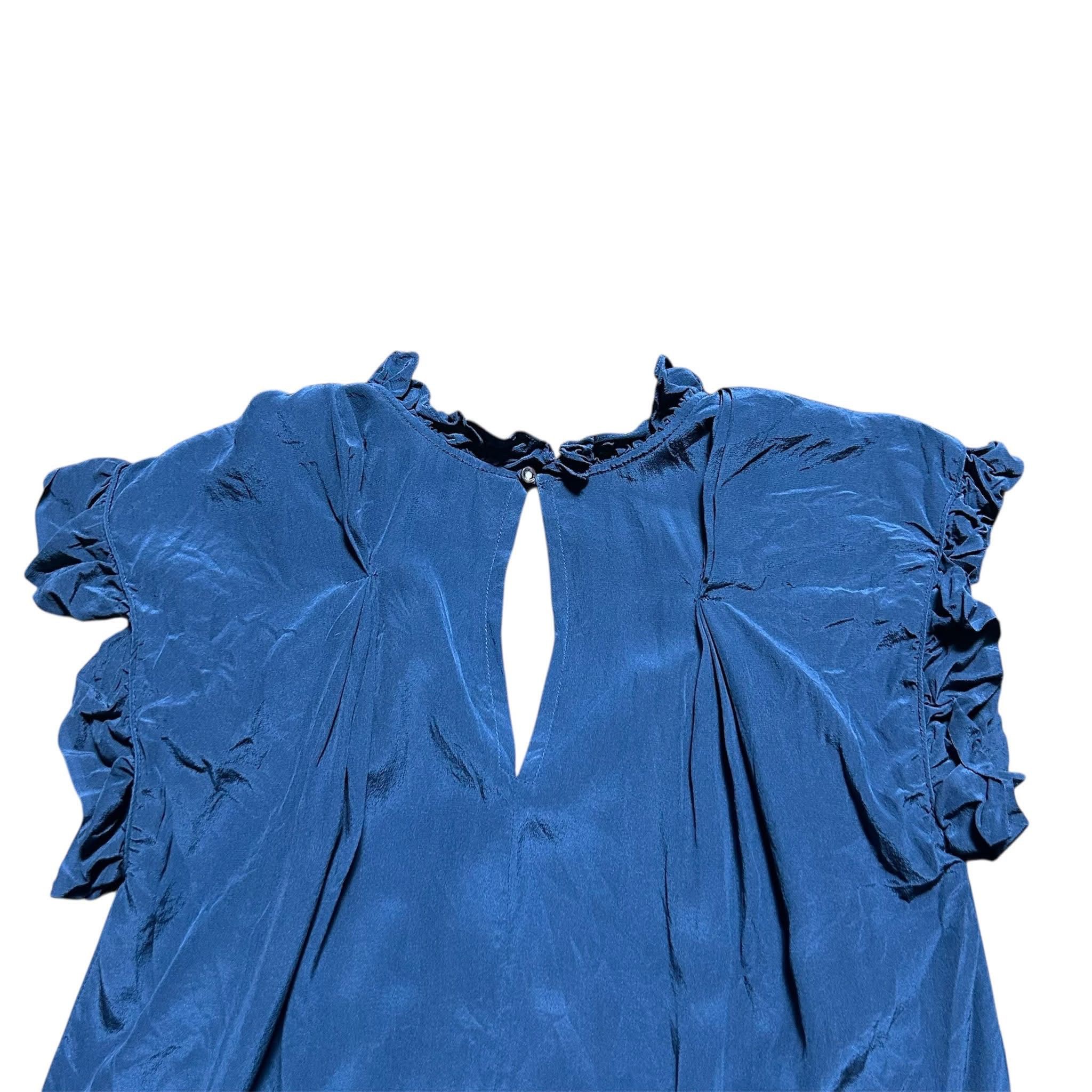Isabel Marant ISABEL MARANT Blue Ruflee Trime Mini Dress Tie Waist Size S / US 4 / IT 40 - 5 Thumbnail
