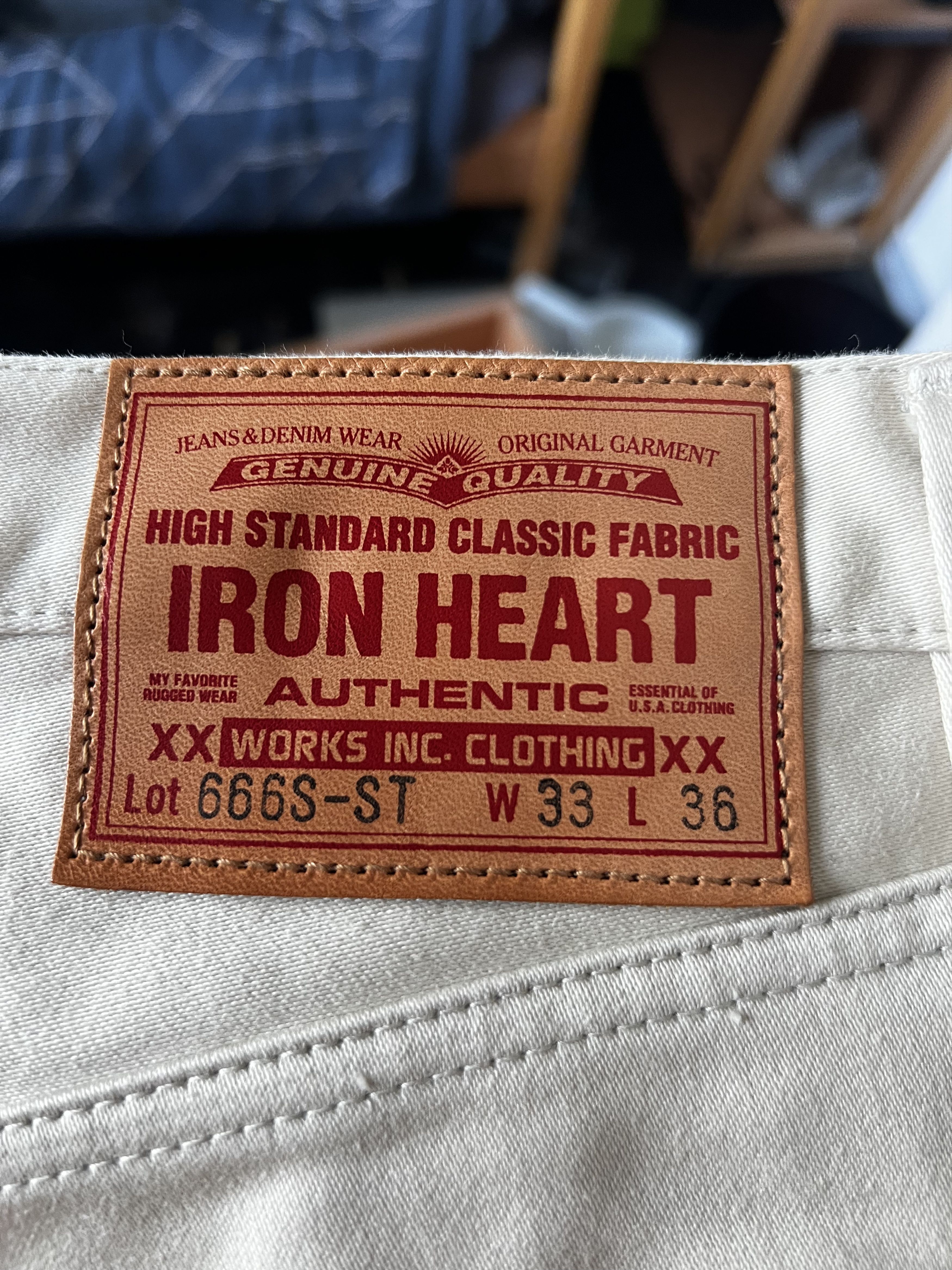 Iron Heart Iron Heart 666S-ST 14oz Slim Straight Pants - Ivory Size US 33 - 3 Thumbnail