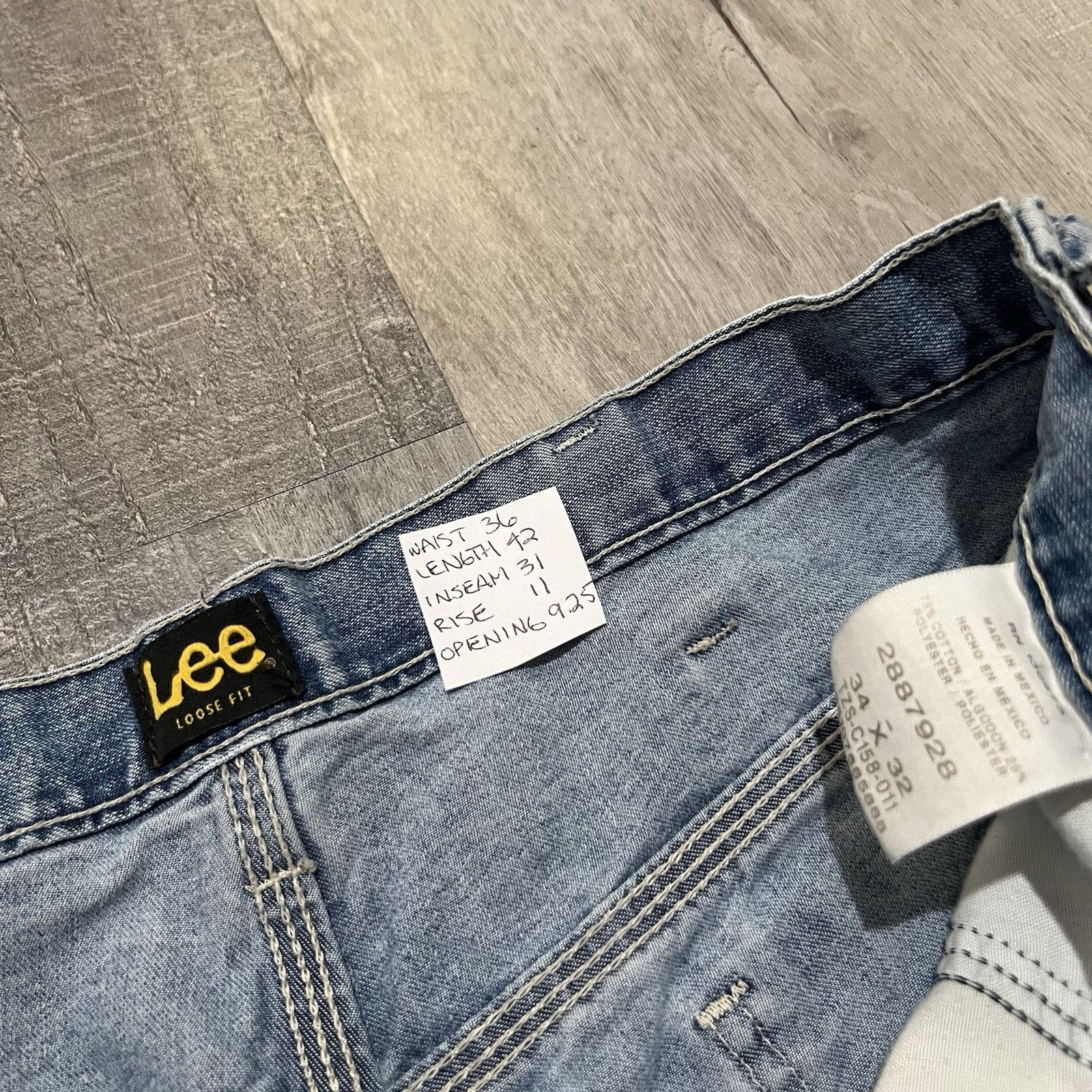 Lee Lee Loose Fit Denim Carpenter Baggy Skater Y2K Blue Jeans Size US 34 / EU 50 - 6 Thumbnail