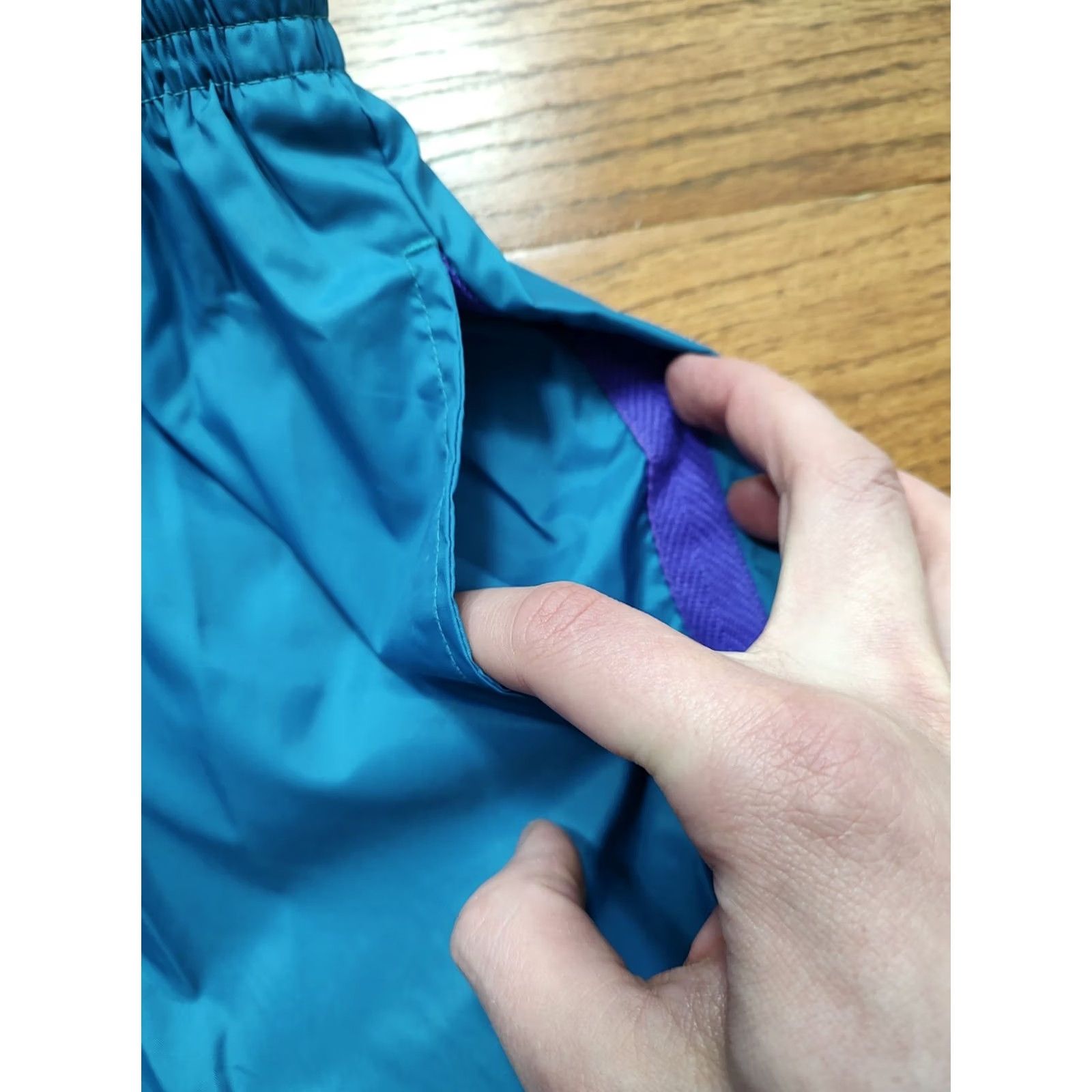 AQUA VINTAGE Columbia Womens Pants Outdoor Hiking Aqua Teal Nylon Wind Snow 90s P... Size 32" / US 10 / IT 46 - 5 Thumbnail