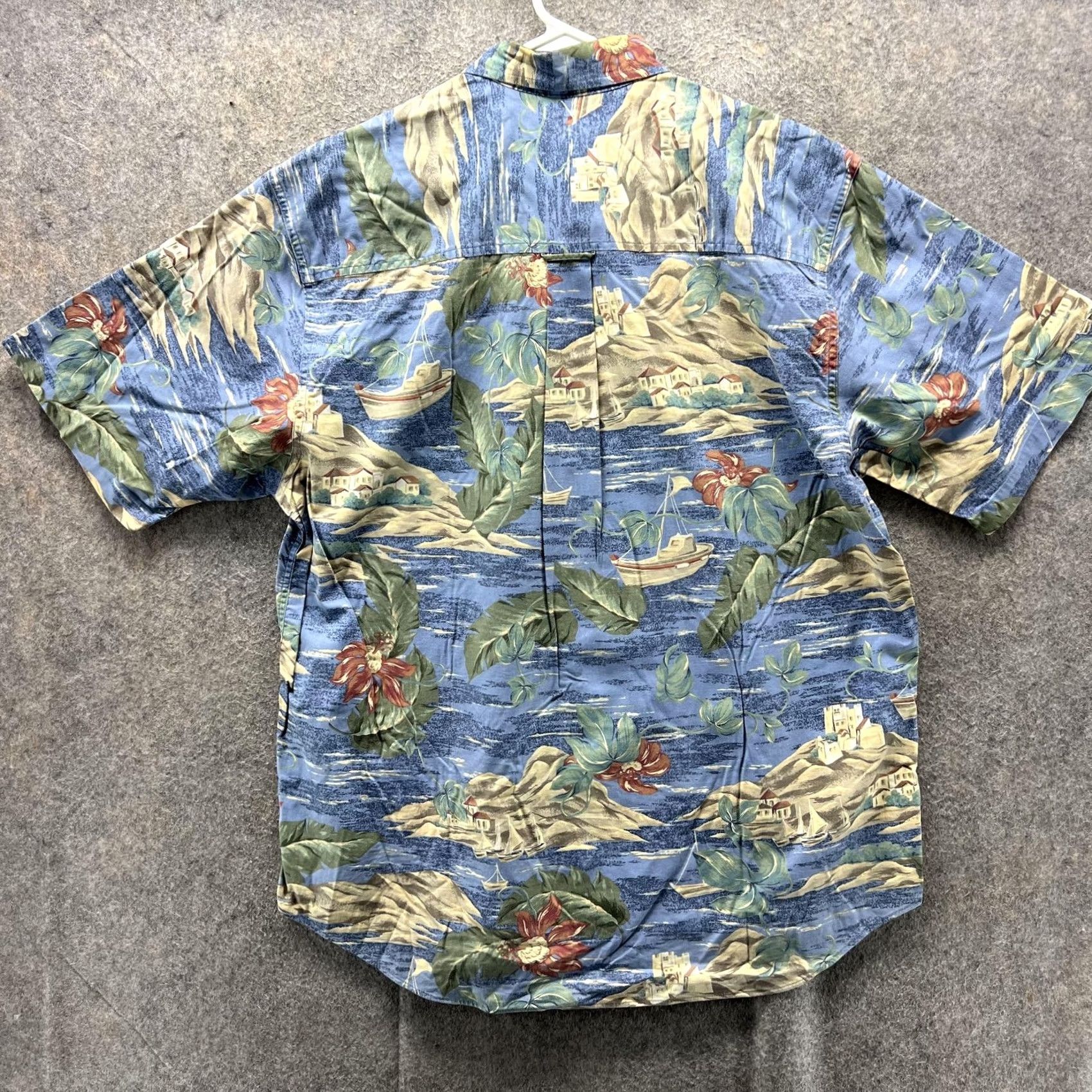 Izod IZOD Shirt Mens Medium Blue Hawaiian Tropical Short Sleeve Button Front Size US M / EU 48-50 / 2 - 2 Thumbnail