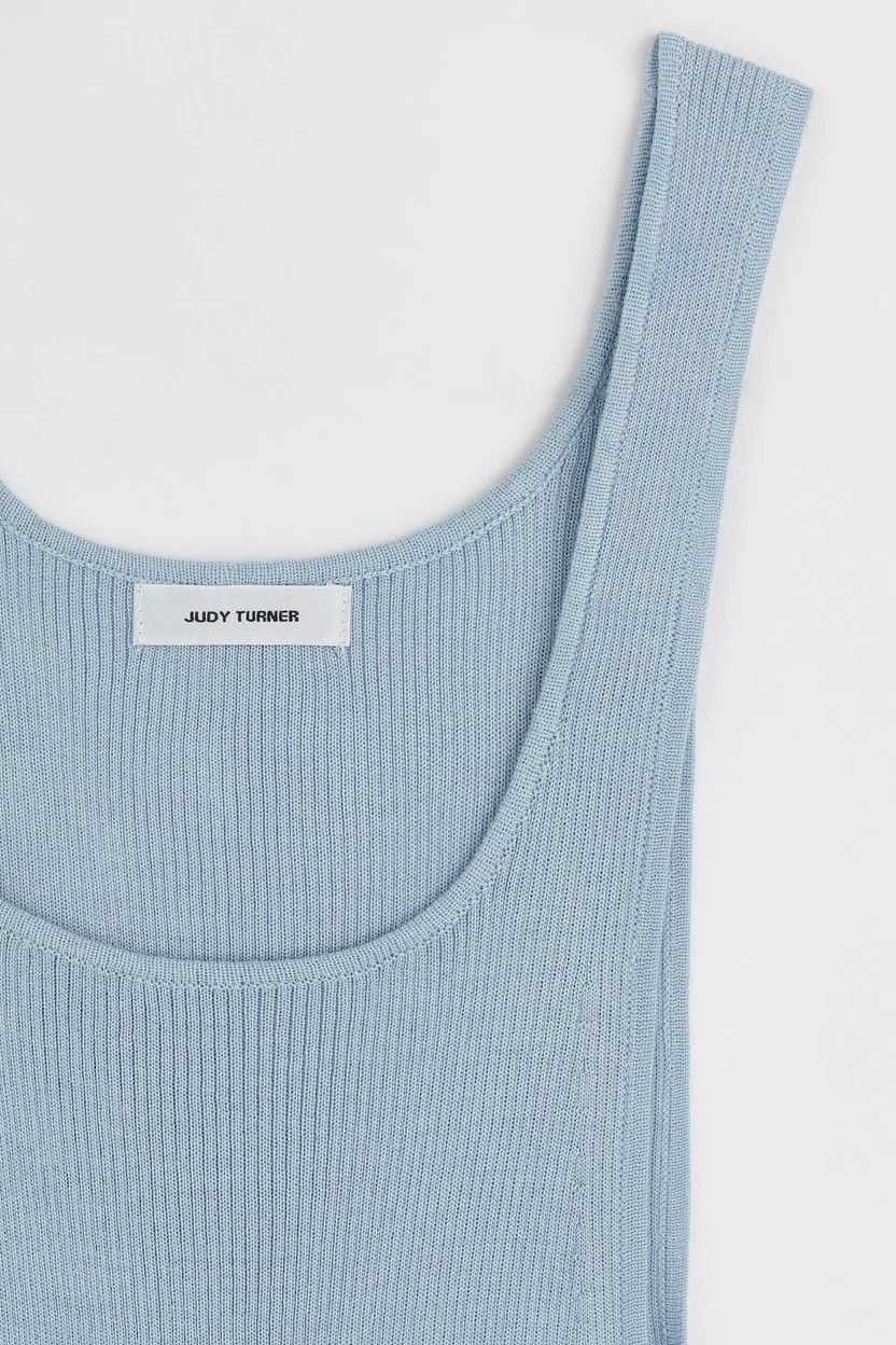 Judy Turner o1mle0425 Crew Tank Top Dress in Milky Blue Size L / US 10 / IT 46 - 3 Thumbnail