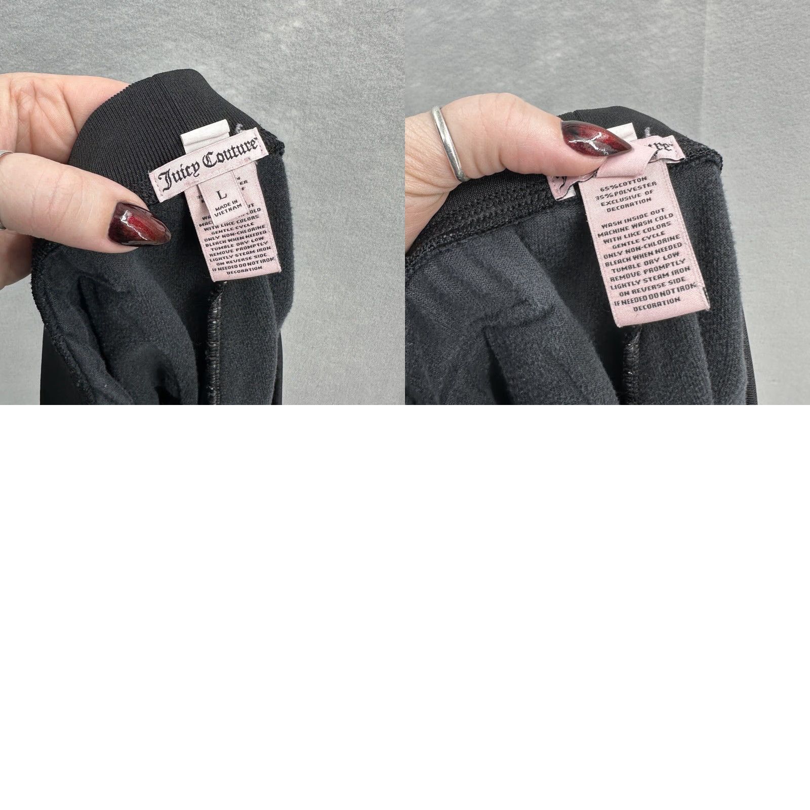 Juicy Couture VINTAGE Juicy Couture Pants Womens Large Black Velvet Glitter Tie Waist Wide-Leg 90s Bohemian Size 36" / US 14 / IT 50 - 8 Thumbnail