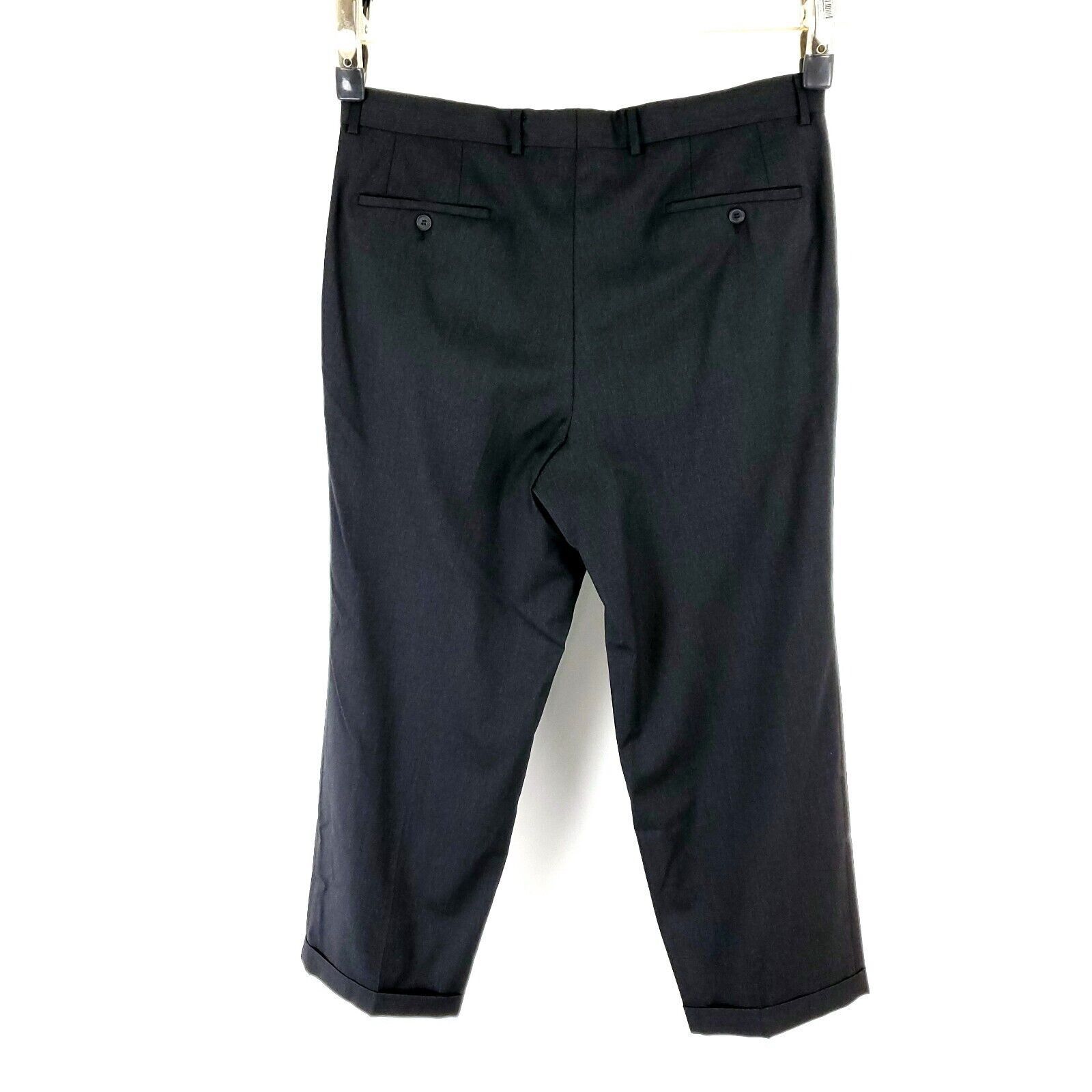 Hugo Boss Hugo Boss Wool Dress Pants Dr Hook 38/29 Gray Pleated Cuffed Size 38R - 7 Thumbnail
