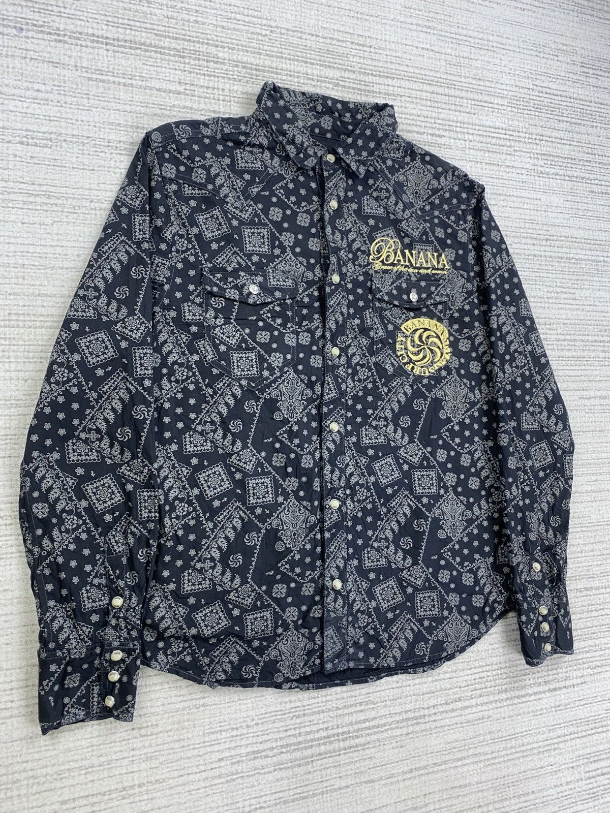 14th Addiction × Beauty Beast × Vintage Vtg Banana Seven Embroidery Logo FullPrinted Button Up Shirt Size US M / EU 48-50 / 2 - 3 Thumbnail