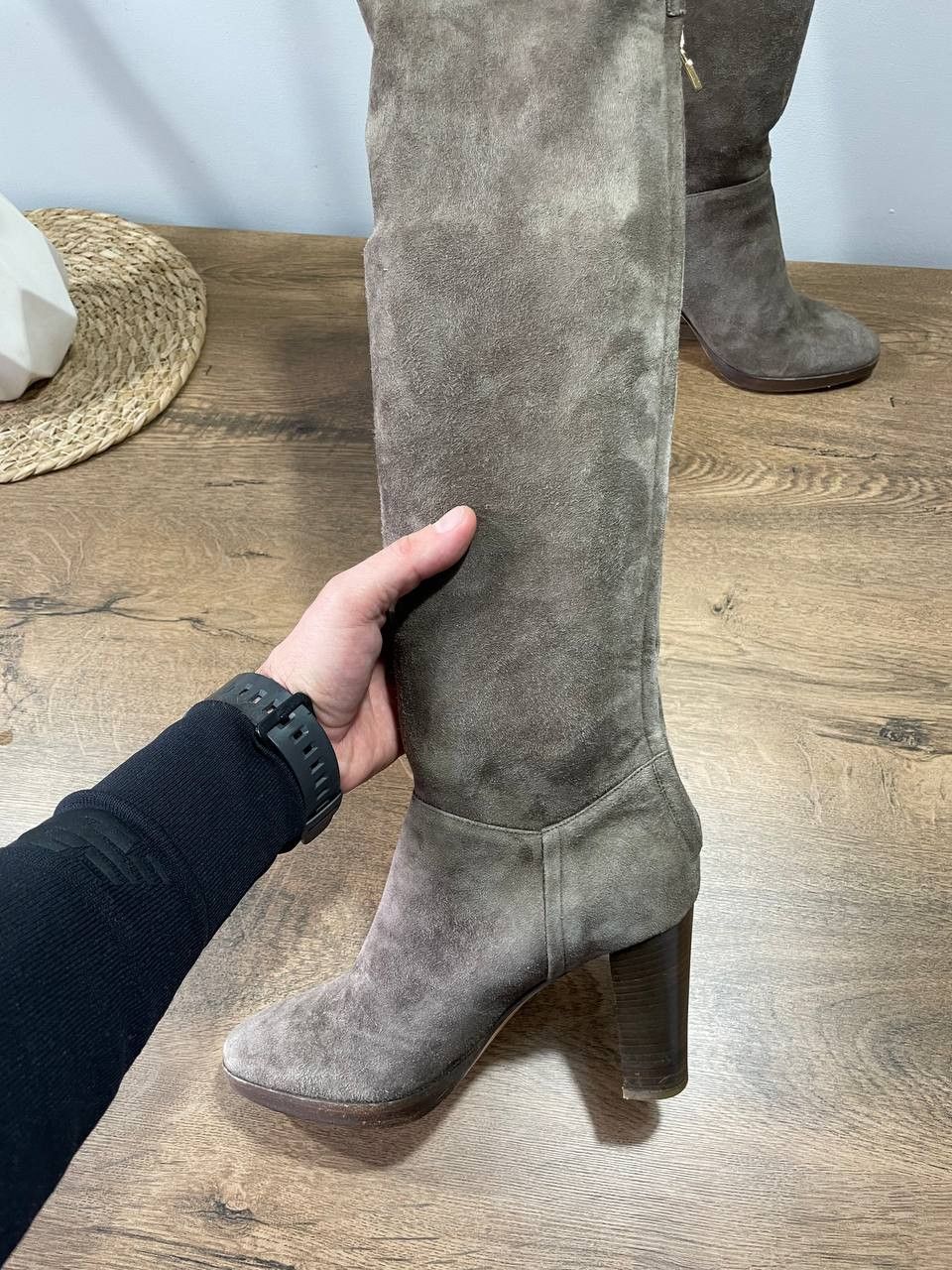 Loro Piana Loro Piana Sharmaine Suede High Knee Boots Womens Brown Size US 6.5 / IT 36.5 - 9 Thumbnail