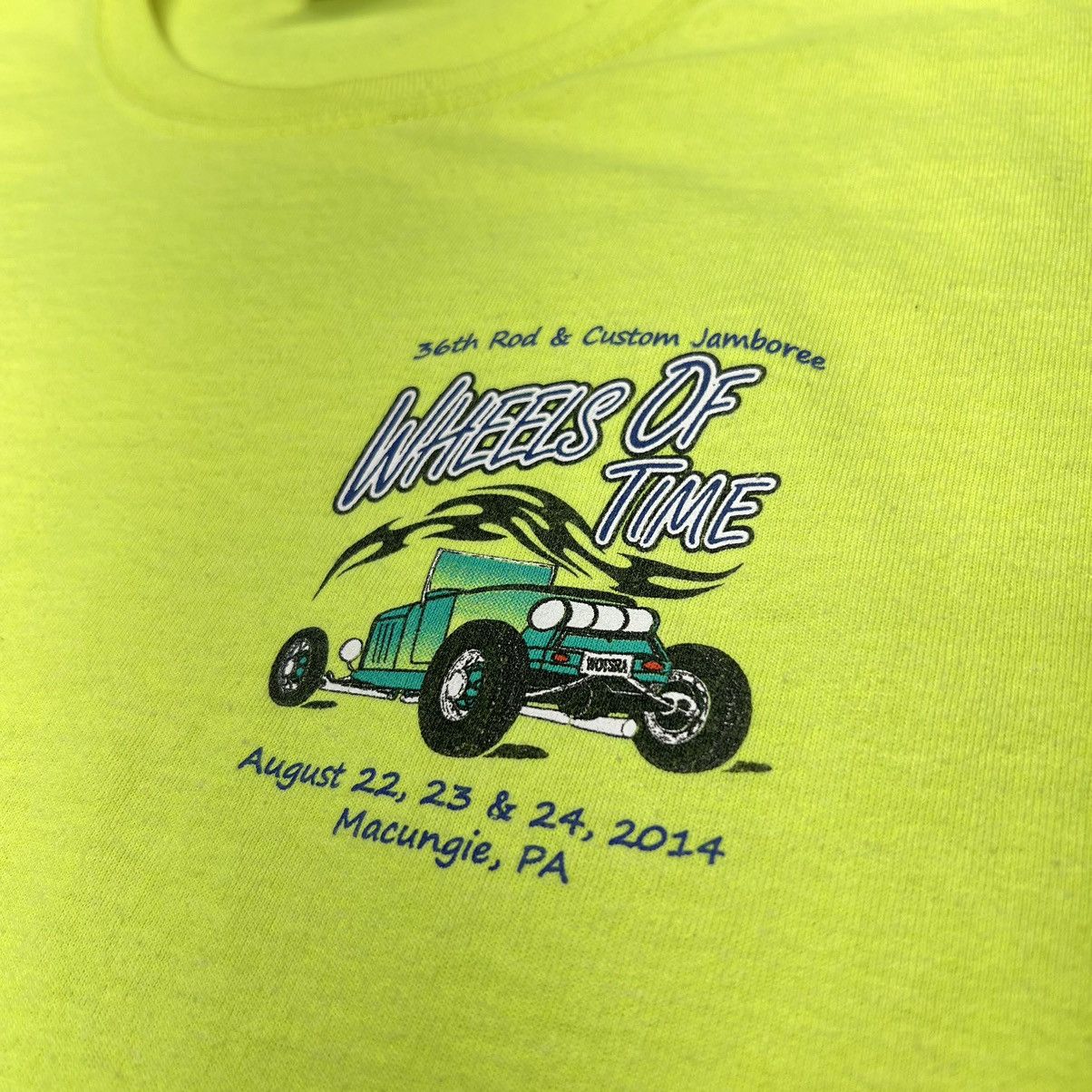 Vintage Car Tee Shirt Yellow Hot Rod Classic Custom Auto Graphic Size US XL / EU 56 / 4 - 5 Thumbnail