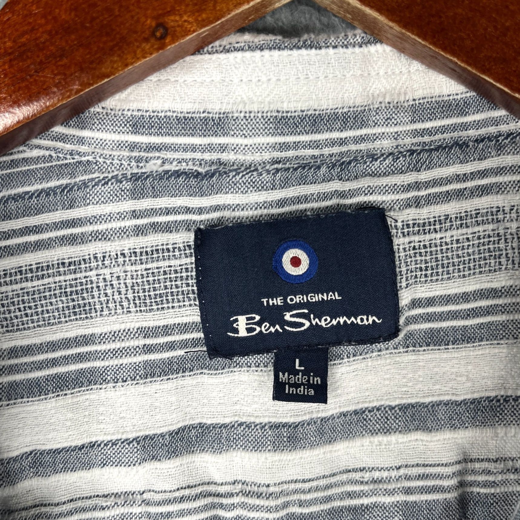 Ben Sherman Ben Sherman BoHo Style Shirt L White Navy Striped Button Up Short Sleeve Casual Men’s Regular Cotton Woven Button-Up Vintage No Size US L / EU 52-54 / 3 - 4 Thumbnail