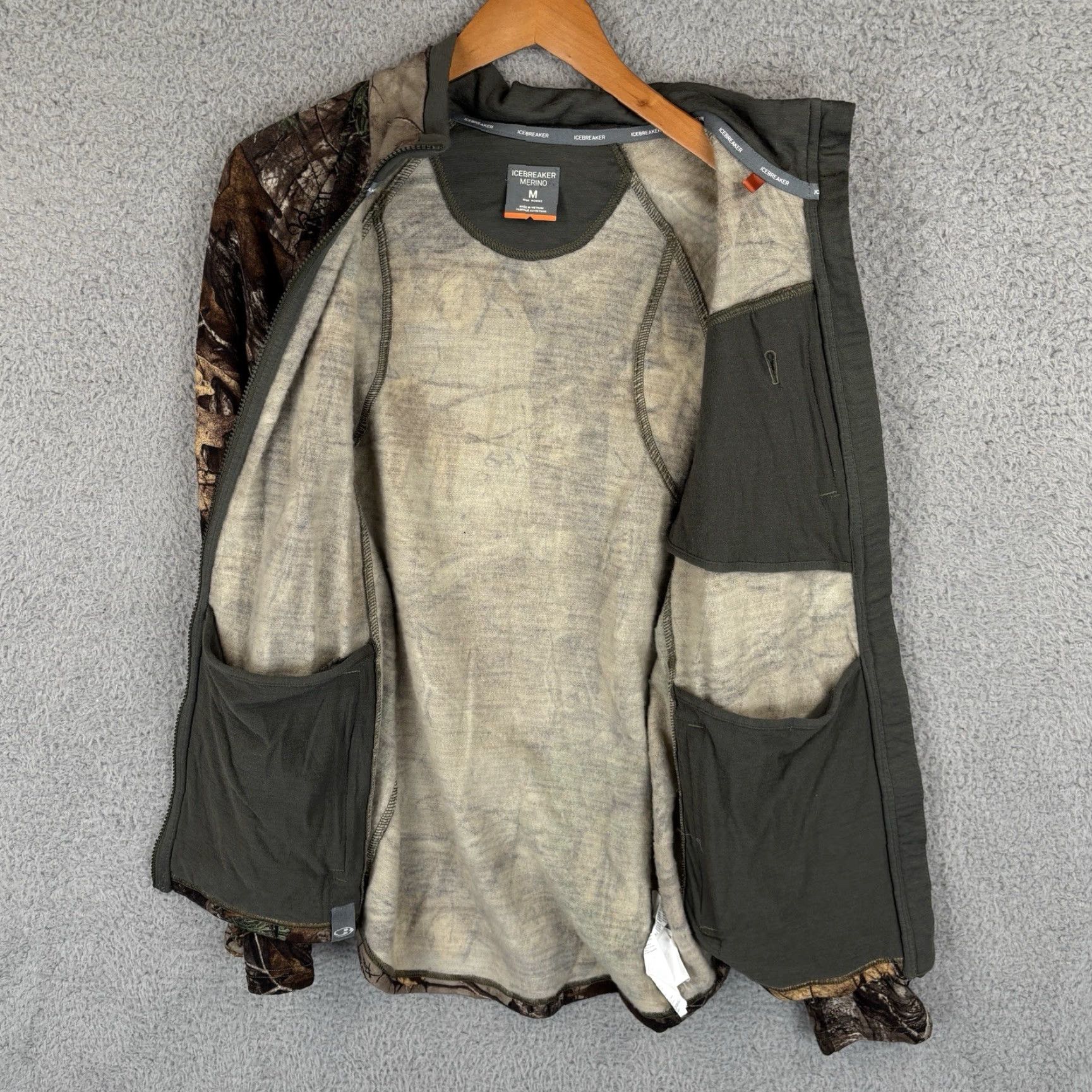 Icebreaker Icebreaker Merino Jacket Mens M Camo Full Zip RealTree Xtra Wool Blend Hunt Outdoor Activewear 90s? Size US M / EU 48-50 / 2 - 6 Thumbnail