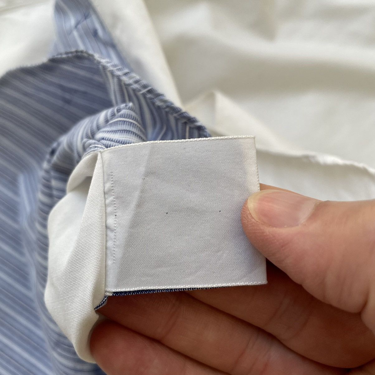 Comme des Garcons Blue/White Stripe Shirt With ‘Splat Print’ Size US M / EU 48-50 / 2 - 11 Thumbnail