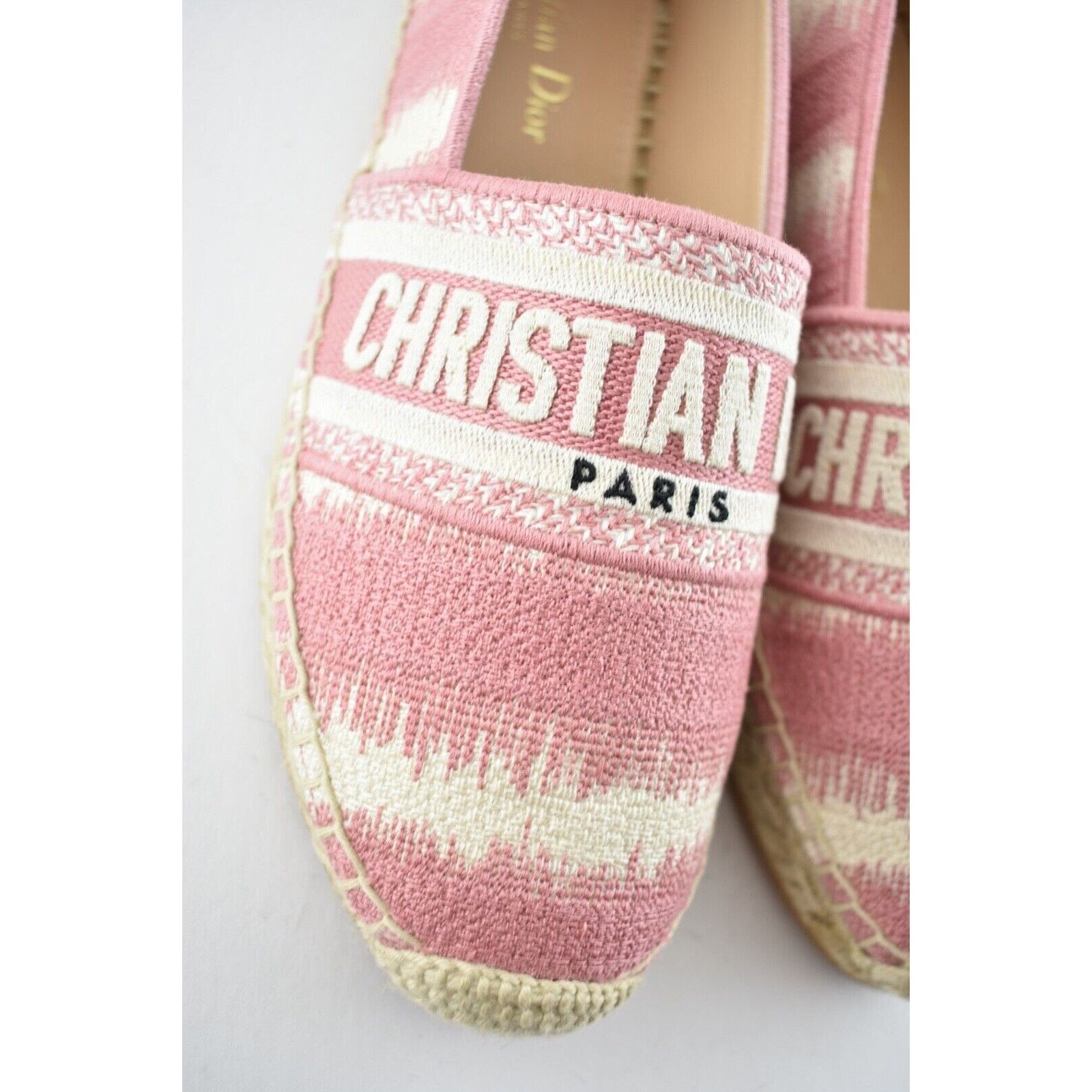 Dior Granville D Stripes Cotton Embroidered Espadrille Flat 41 Size US 11 / IT 41 - 7 Thumbnail