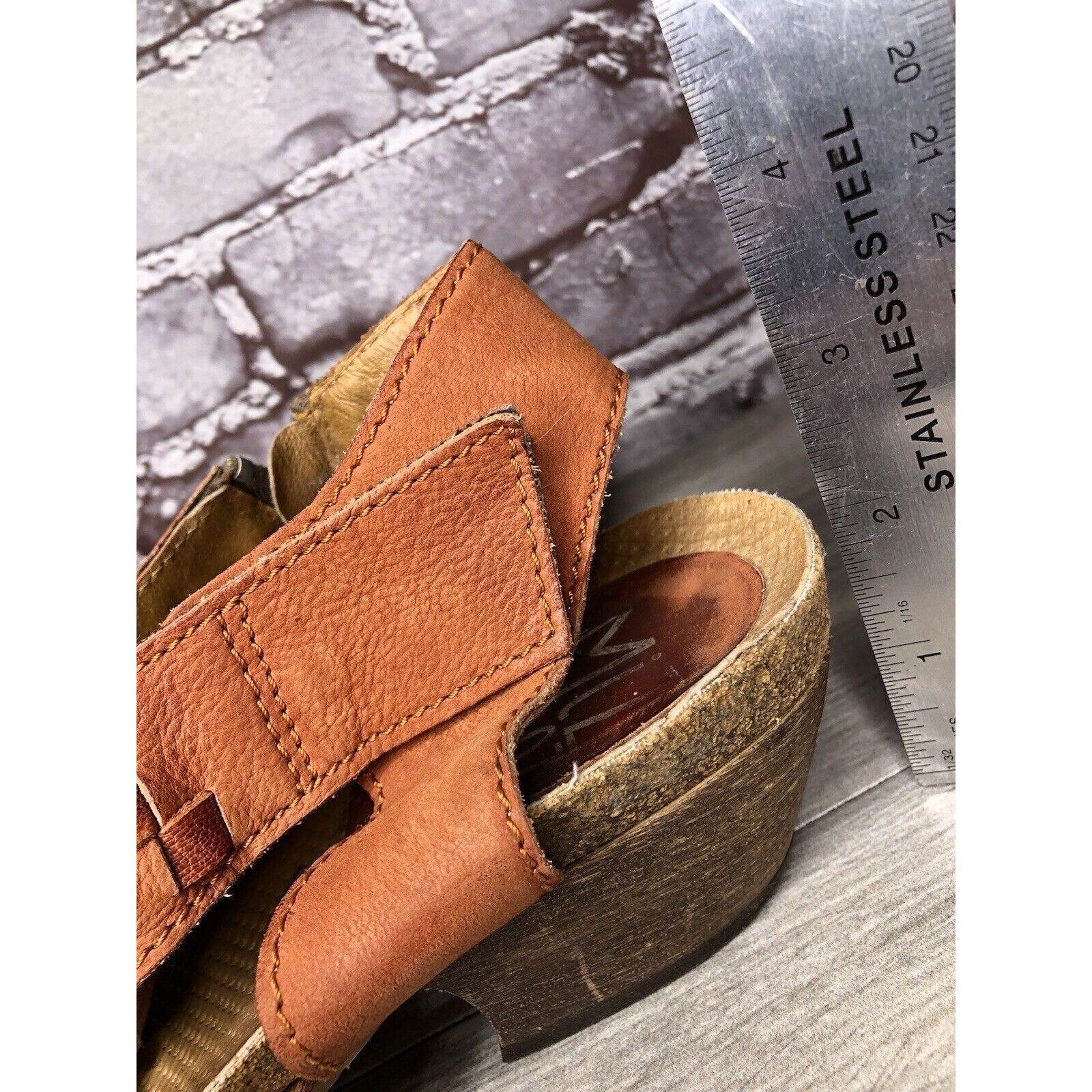 Other Miz Mooz Orange Leather Side Zipper Strap Heeled Sandals Wom Size US 10.5 / IT 40.5 - 14 Thumbnail