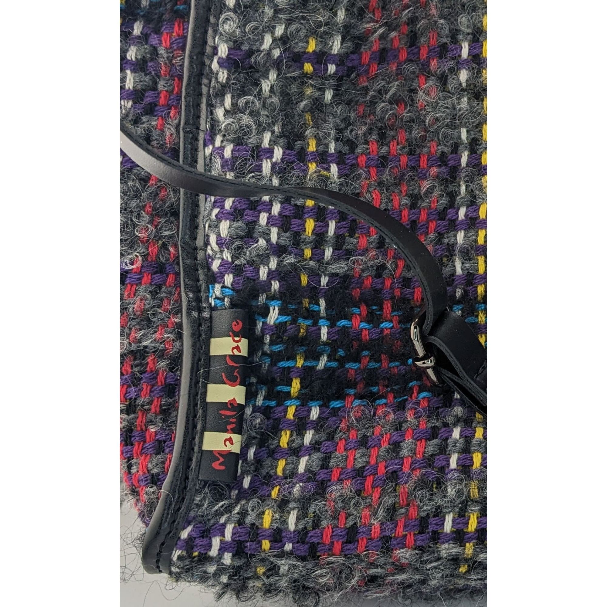 Other Manila Grace Multicolored Tweed Tote With Leather Straps & A Size ONE SIZE - 2 Thumbnail
