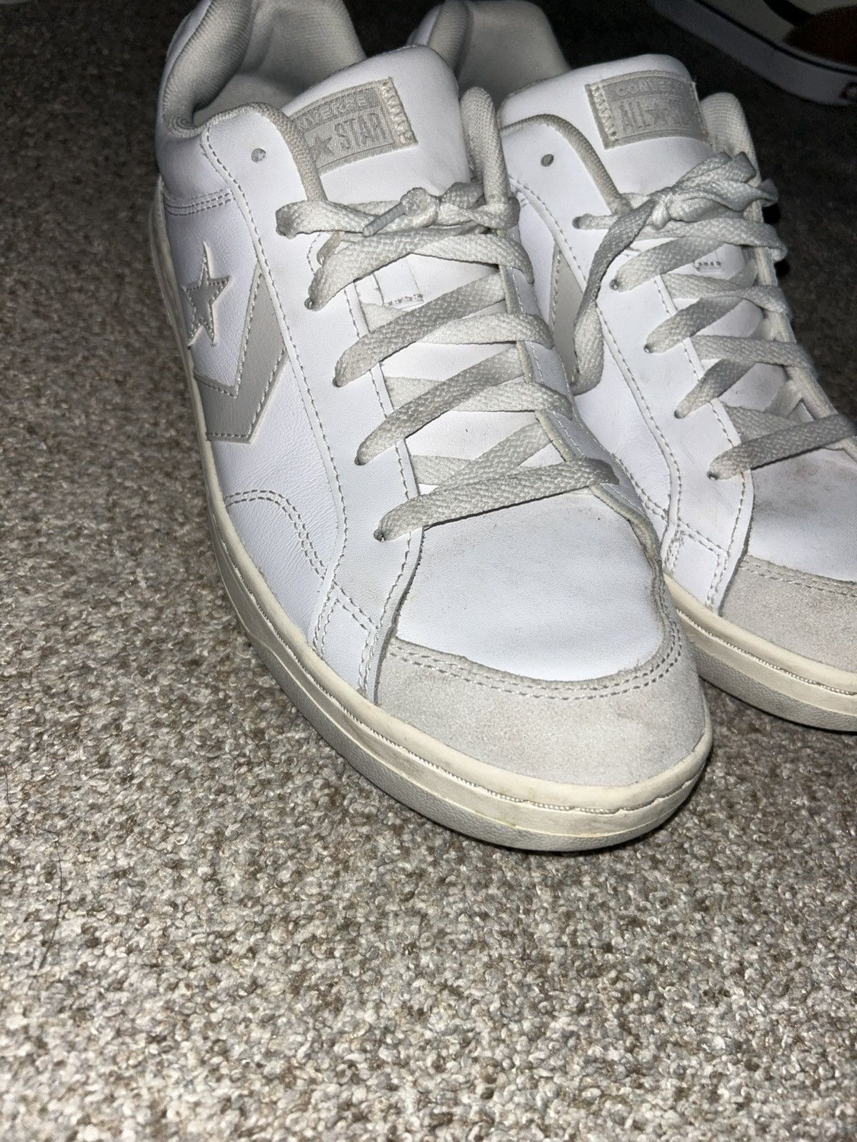 Converse Converse All Star White Leather Sneakers Size US 12 / EU 45 - 5 Thumbnail