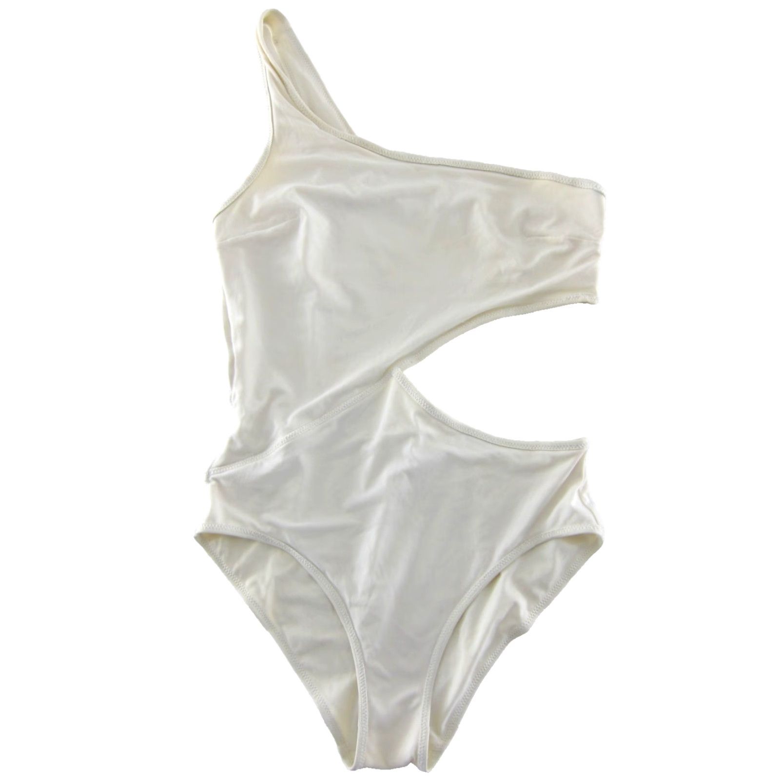 Solid & Striped Solid & Striped Ivory One Shoulder Open Stomach One Piece Swimsuit Large Size ONE SIZE - 2 Thumbnail