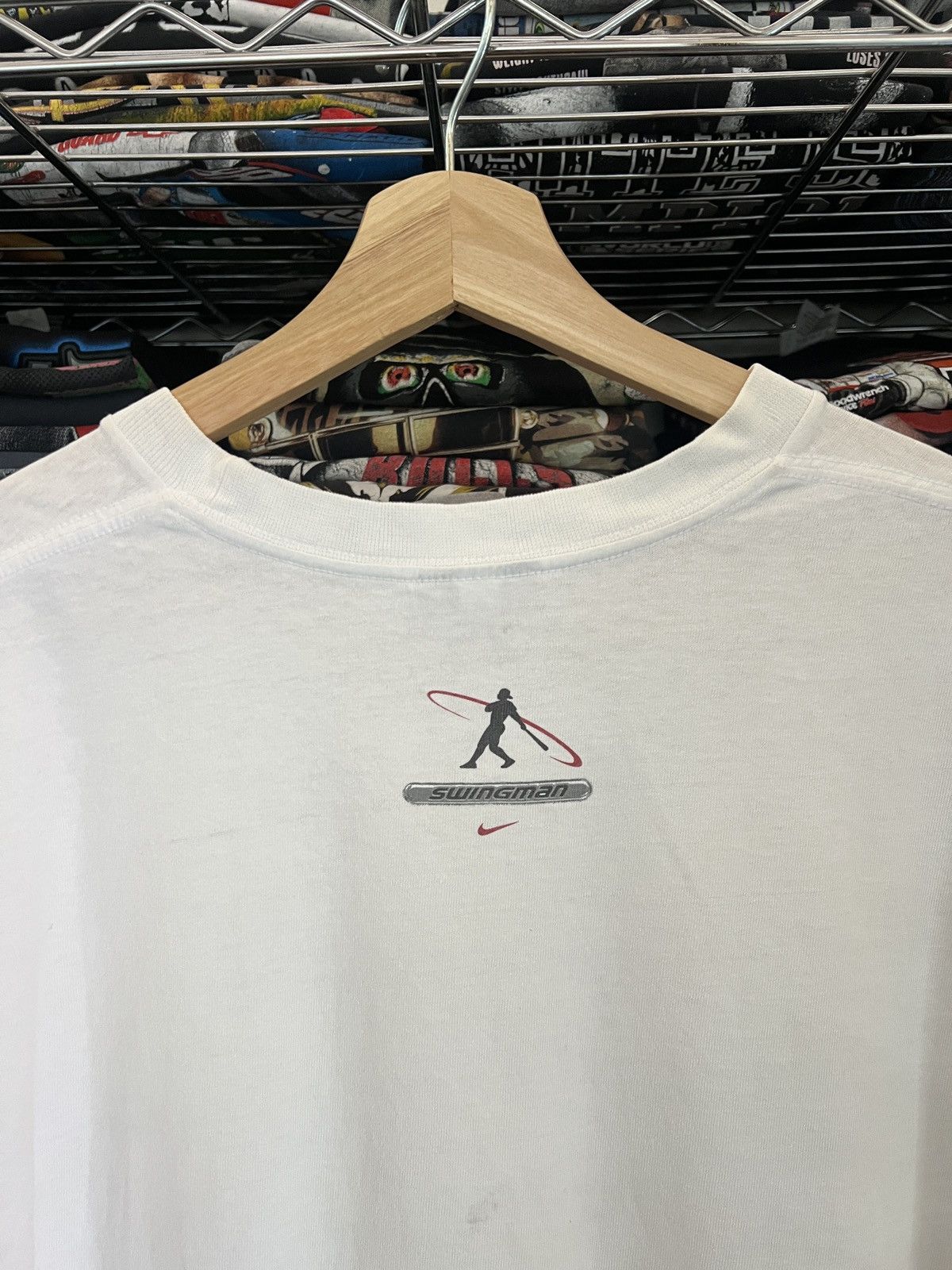 Nike 2000s Nike Swingman Athletics Baseball MLB Mini Swoosh Tee Size US L / EU 52-54 / 3 - 4 Thumbnail