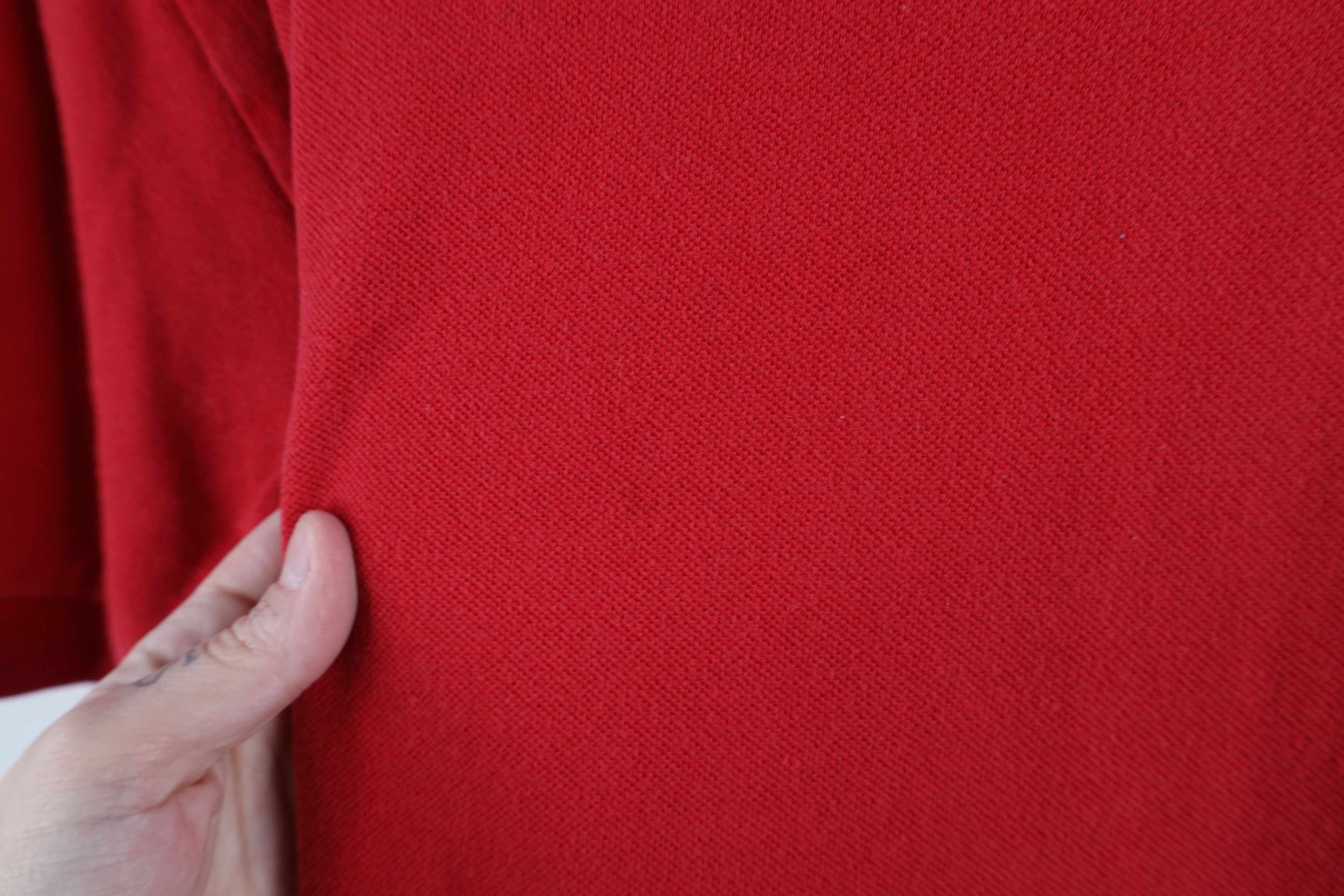 Ralph Lauren × Vintage Vintage 90s Ralph Lauren Pique Cotton Knit Polo Shirt Red Size US S / EU 44-46 / 1 - 9 Thumbnail
