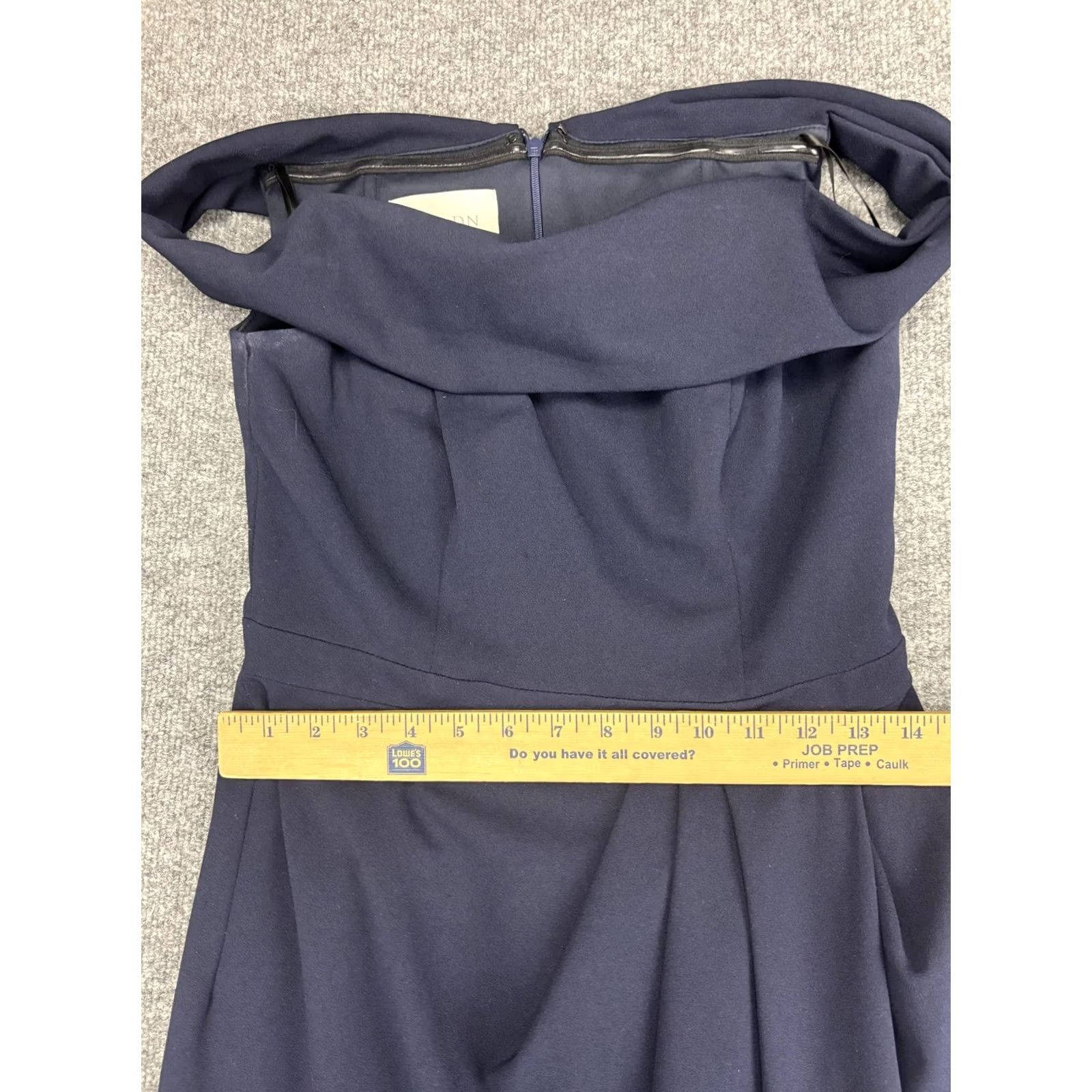 Vintage BHLDN Dress Womens 8 Navy Off Shoulder Hi Low Sheath Bridesmaid Gown Formal Size M / US 6-8 / IT 42-44 - 4 Thumbnail