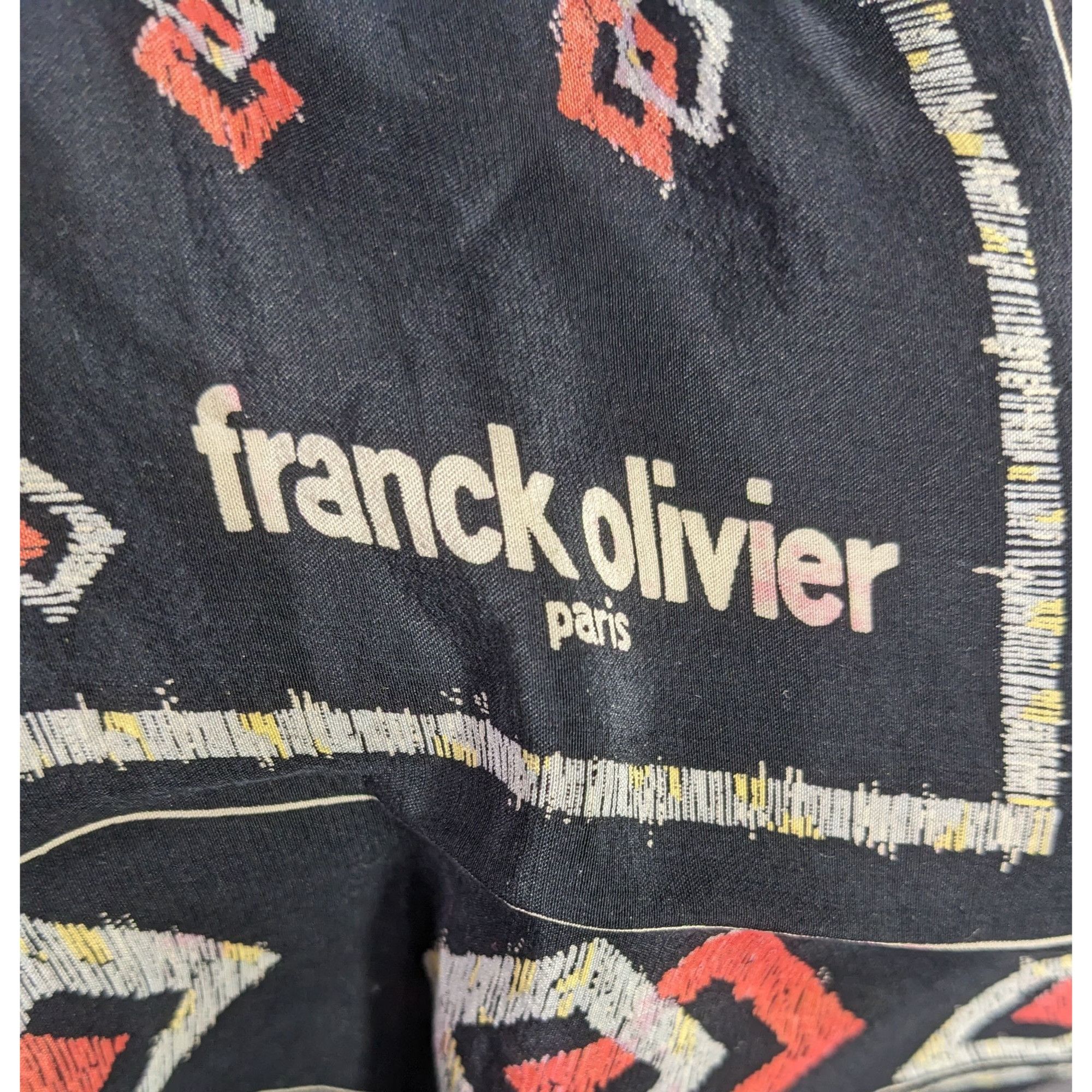 Other Franck Olivier Paris Vintage Black Scarf With Geometric Patt Size ONE SIZE - 4 Thumbnail