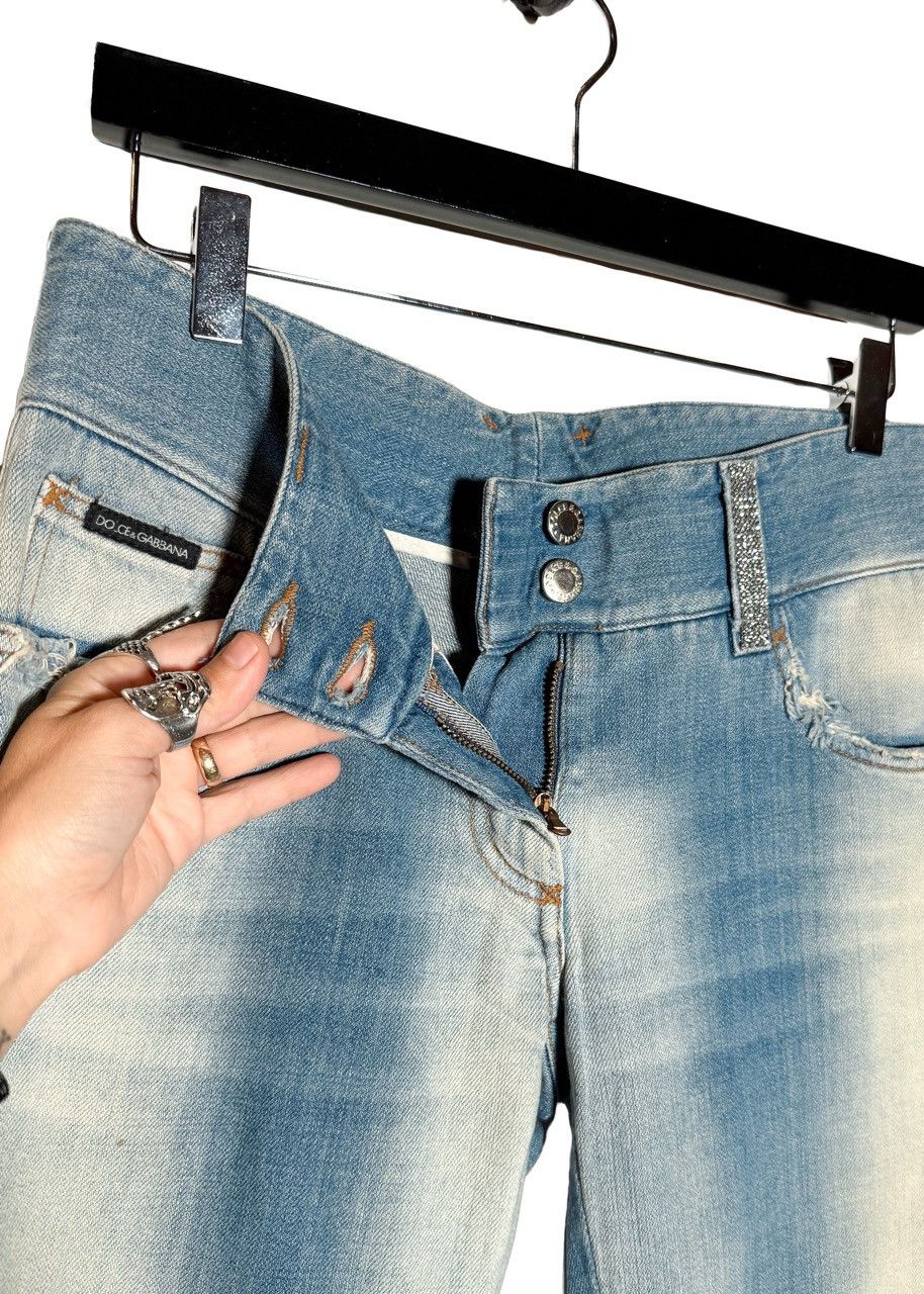Dolce & Gabbana Dolce & Gabbana Vintage SS03 Rhinestone DG Blue Jeans Size 28" / US 6 / IT 42 - 4 Thumbnail