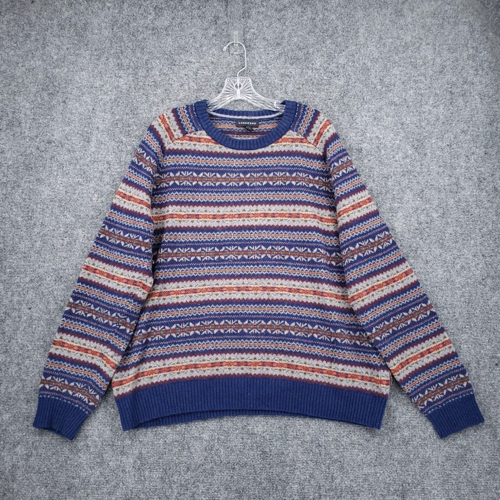 Vintage Juliano Fair Isle Nordic Wool Blend 1/4 shops Zip Sweater Pullover Mens XL