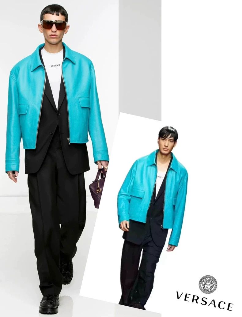 Versace Versace Main line leather jacket silhouette jacket coat Size US S / EU 44-46 / 1 - 9 Thumbnail