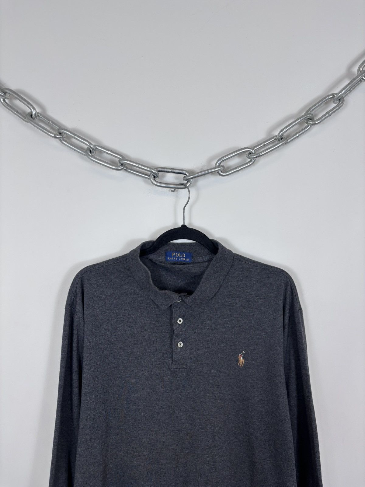 Polo Ralph Lauren Polo Ralph Lauren Men’s Slim Fit Grey Long Sleeve Polo Shirt Size US XL / EU 56 / 4 - 2 Thumbnail