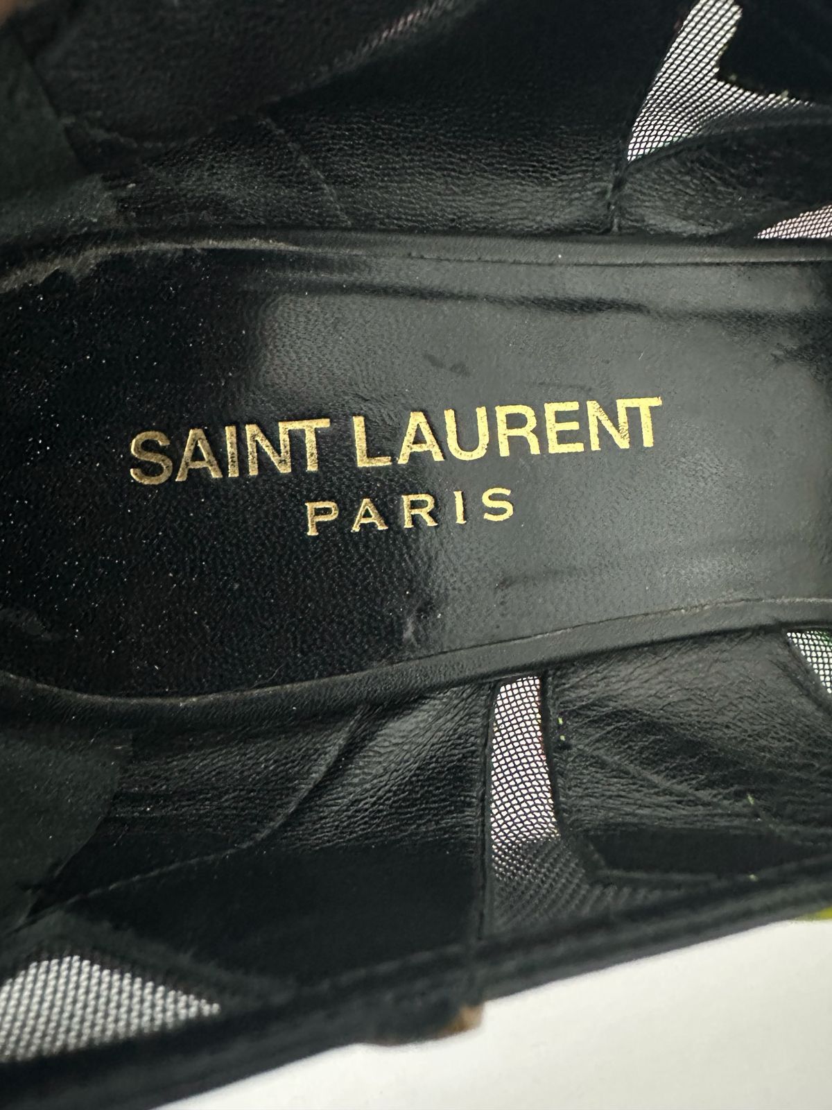 Saint Laurent Paris YSL Saint Laurent KITTEN 50 PATCHWORK BLK MESH PYTHON STUDS Size US 6 / IT 36 - 3 Thumbnail