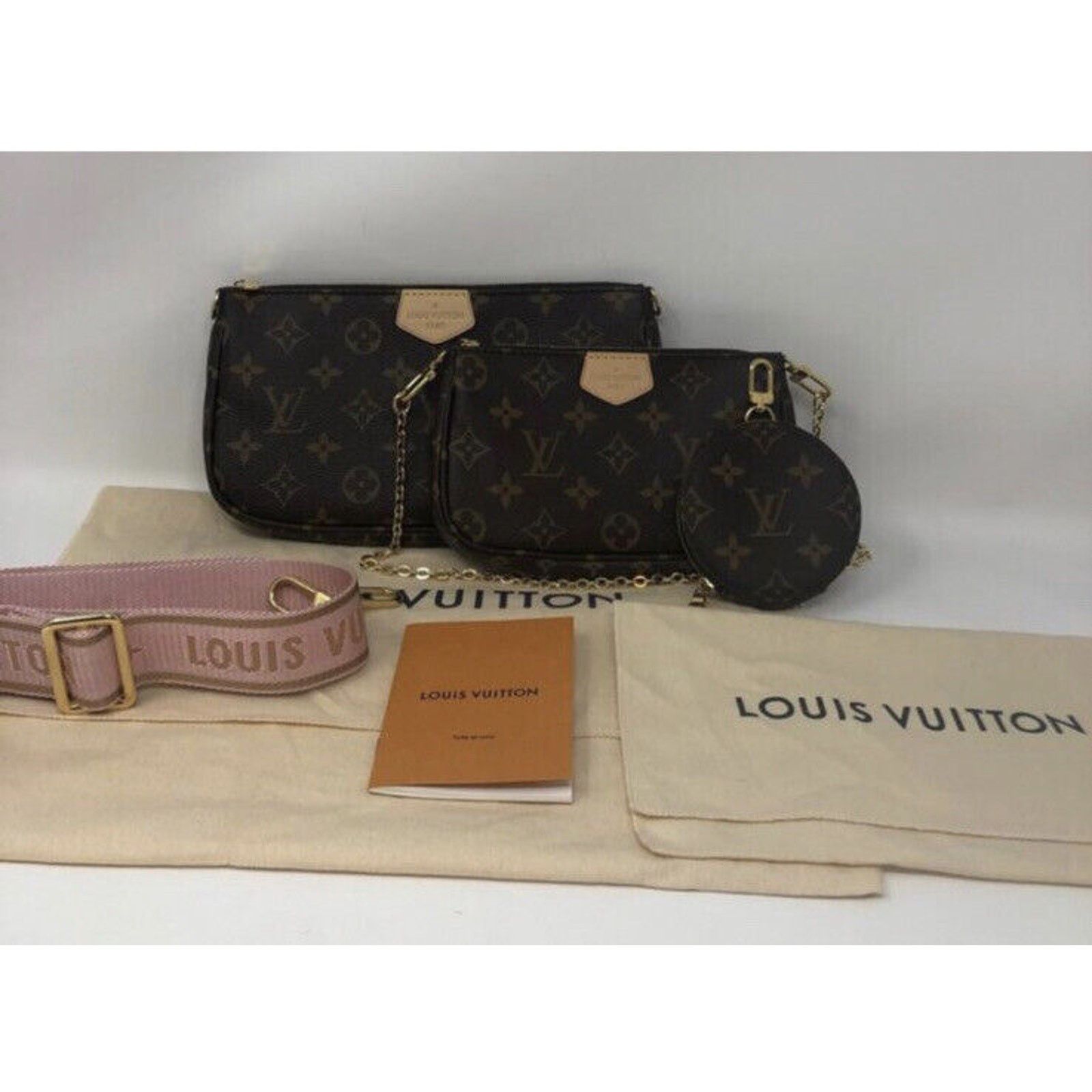 Louis Vuitton LOUIS VUITTON Rose Pink Monogram Canvas Multi Pochette Acc Size ONE SIZE - 3 Thumbnail