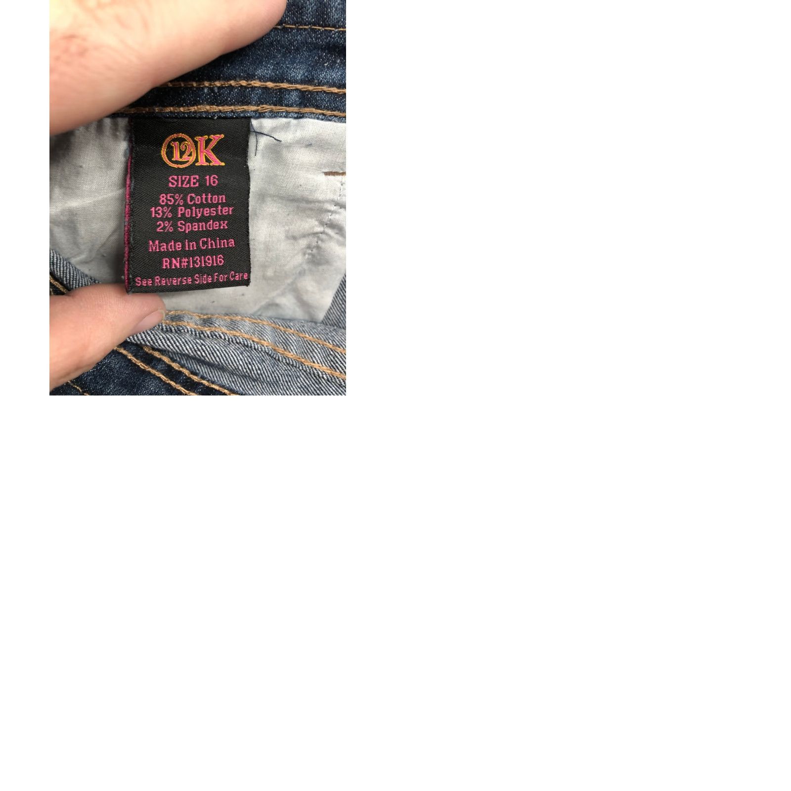 Denime 12K Jeans Womens Size 16 Mid Rise Dark Wash Blue Denim Straight Leg Size 38" / US 16 / IT 52 - 9 Thumbnail
