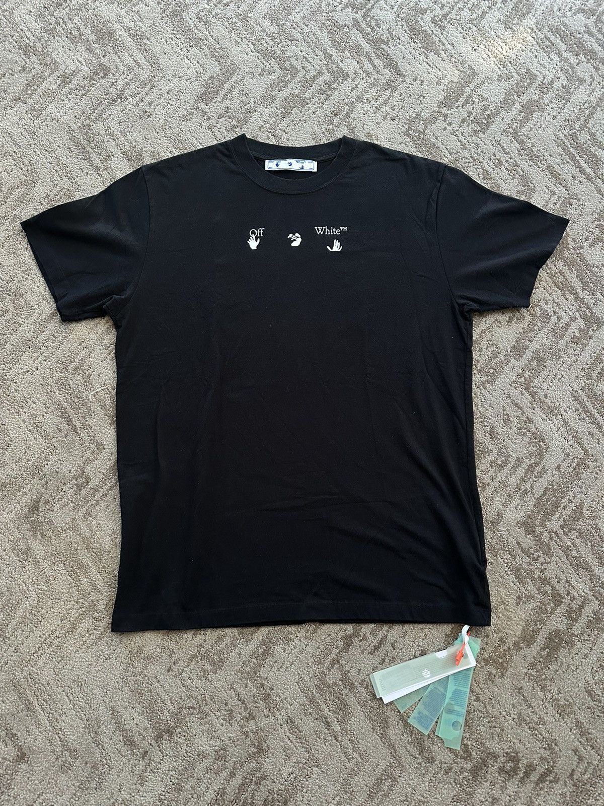 image of Off White Peace Worldwide Tee in Black, Men's (Size XL)