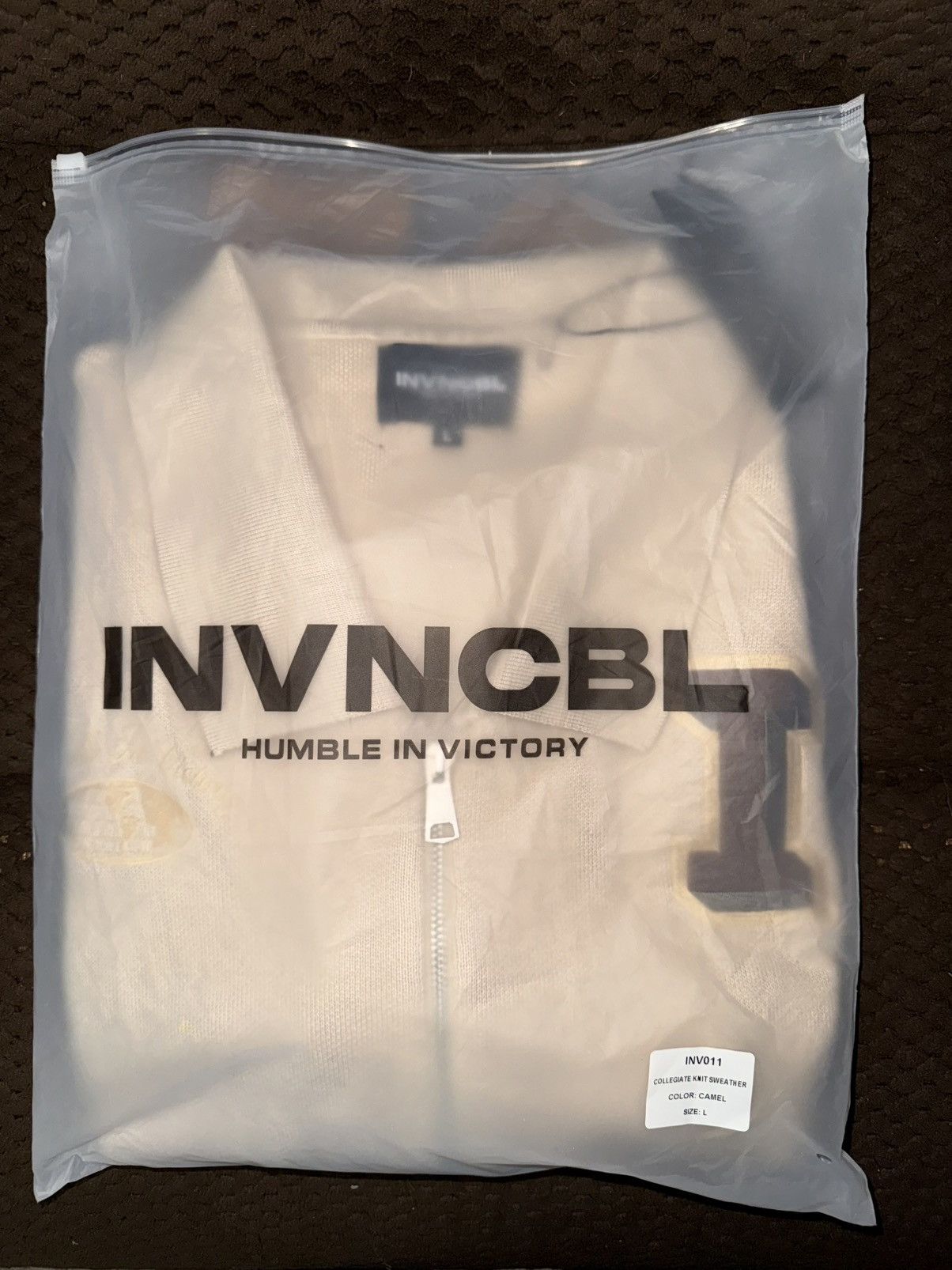 Other INVNCBL “humble in victory” Collegiate Knit Zip-up Sweater L Size US L / EU 52-54 / 3 - 16 Thumbnail