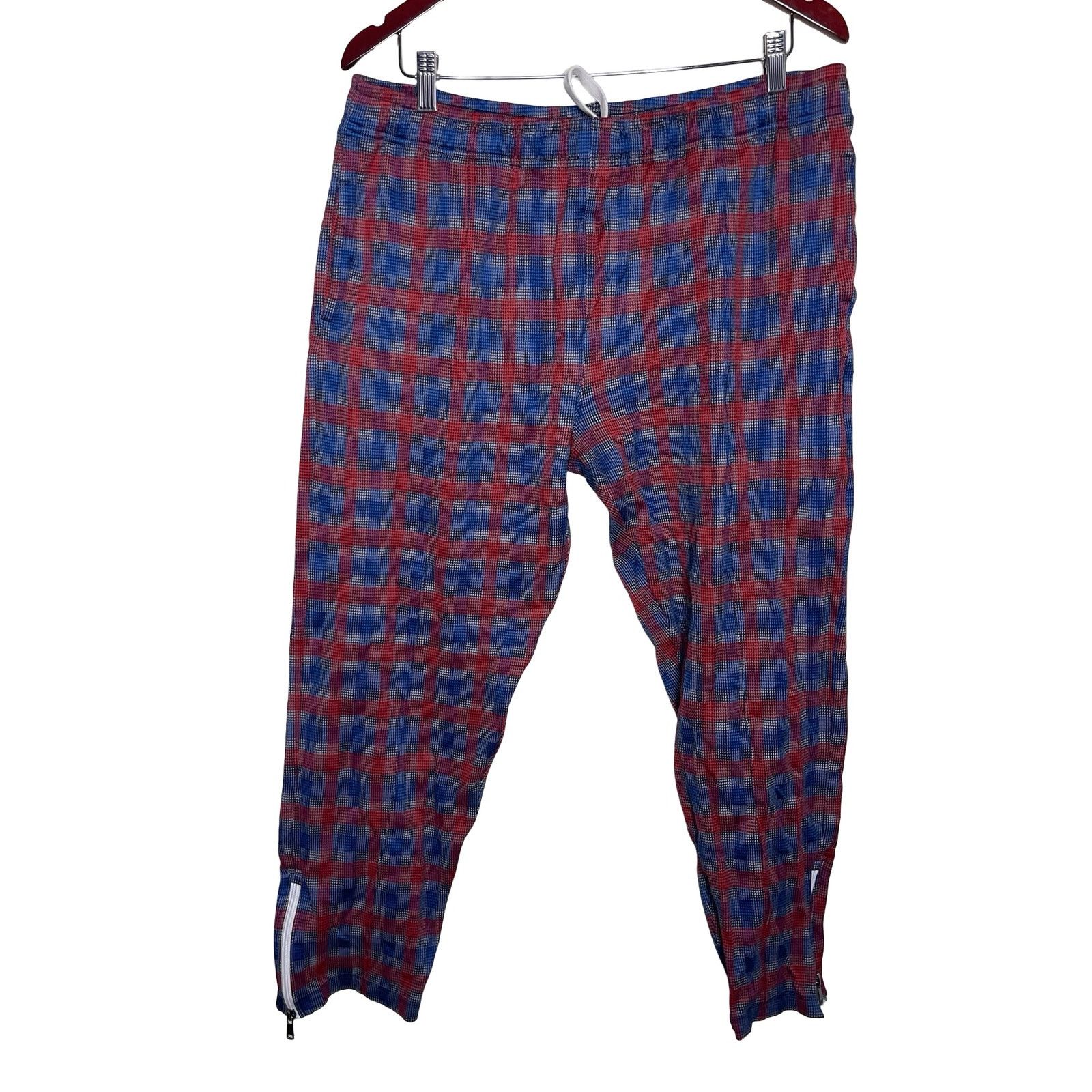 Todd Snyder Todd Snyder blue red plaid ankle zip cropped pants sz XL Size US 36 / EU 52 - 1 Thumbnail
