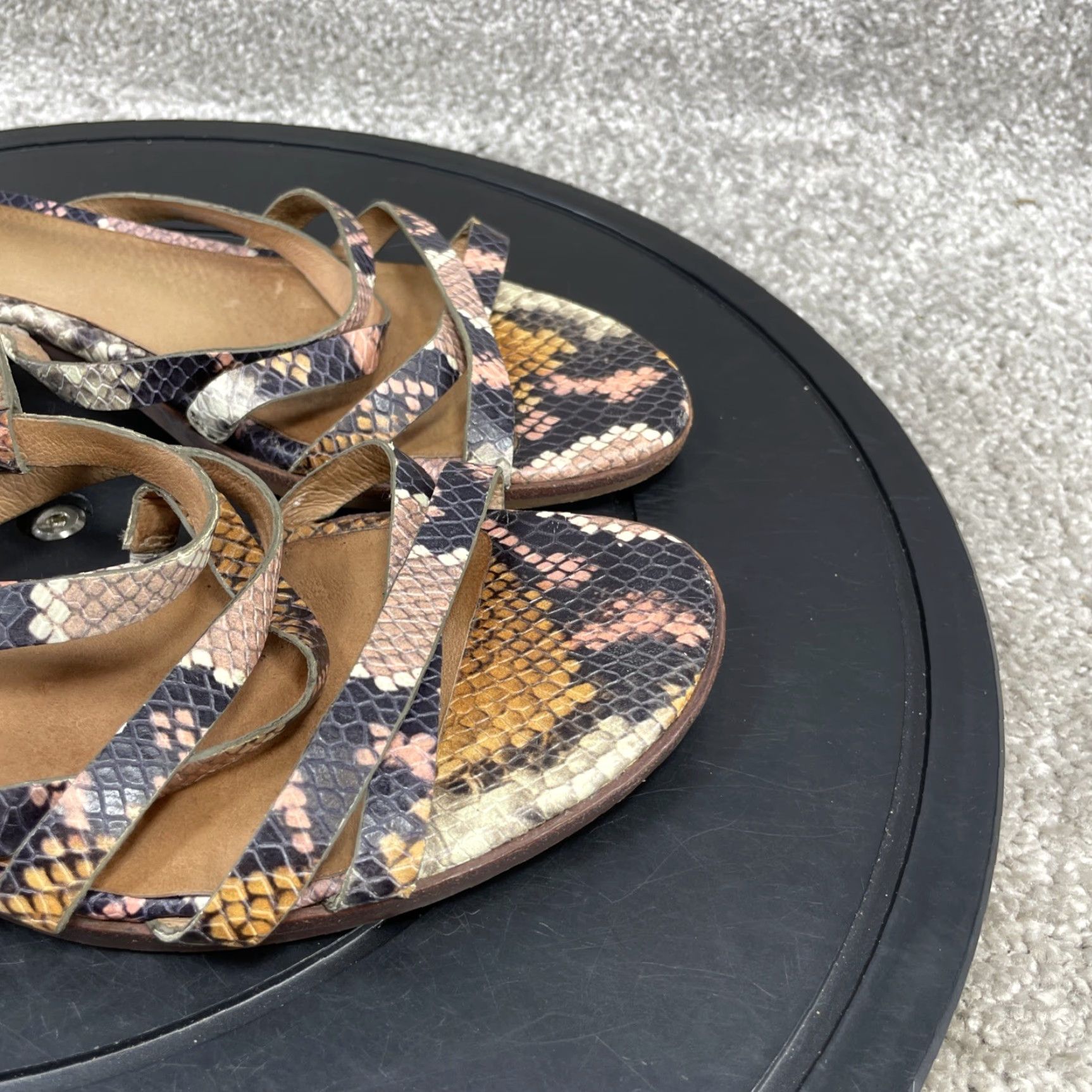 Madewell Madewell The Lori Sandals Womens Size 8.5 Multicolor Snake Embossed Leather Strappy Casual Outdoor Size US 6.5 / IT 36.5 - 2 Thumbnail