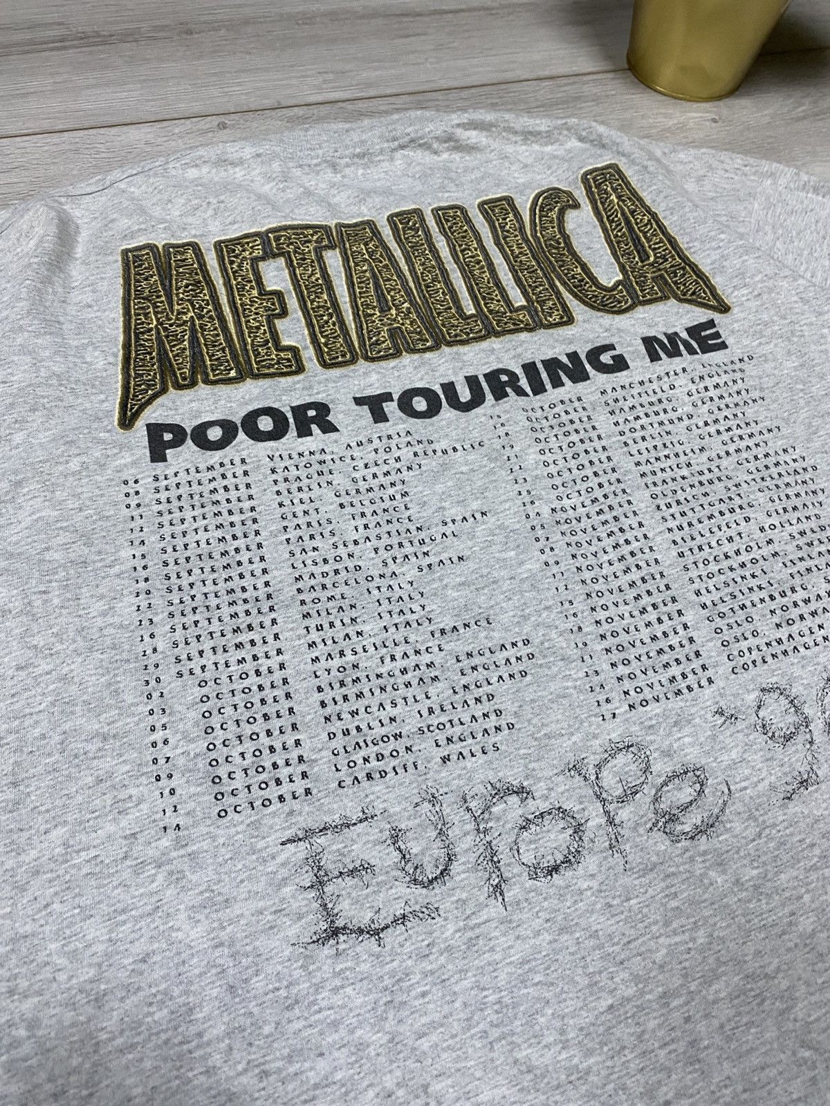 Band Tees Vintage Metallica 1996 “Poor Touring Me” Europe tour tee Size US XL / EU 56 / 4 - 3 Thumbnail