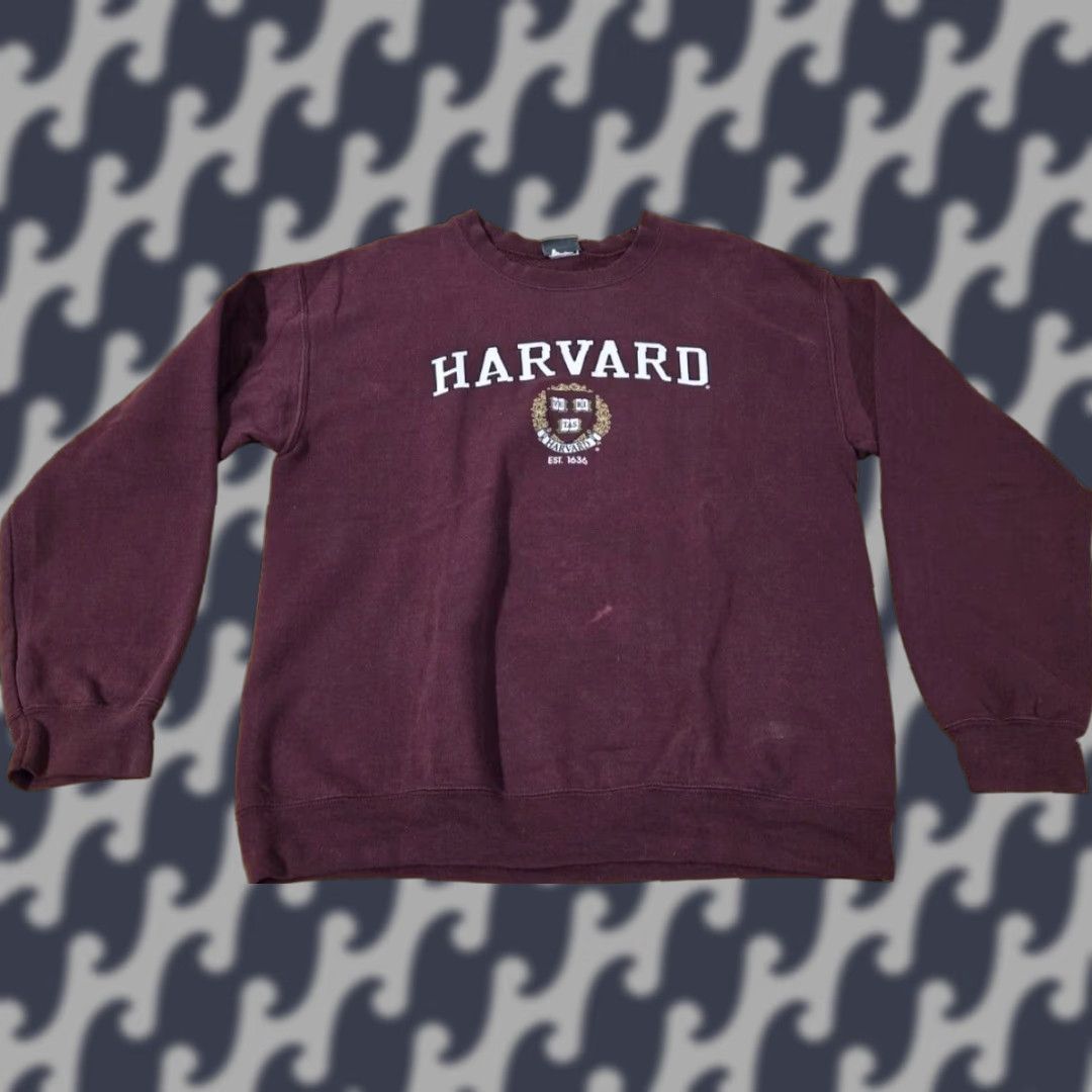 Vintage VINTAGE MV Sport Harvard University Ivy Burgundy Pullover Sweatshirt M Mens Crew Neck Cotton Blend Fleece Logo University 90s? (ignore) Size US M / EU 48-50 / 2 - 1 Thumbnail
