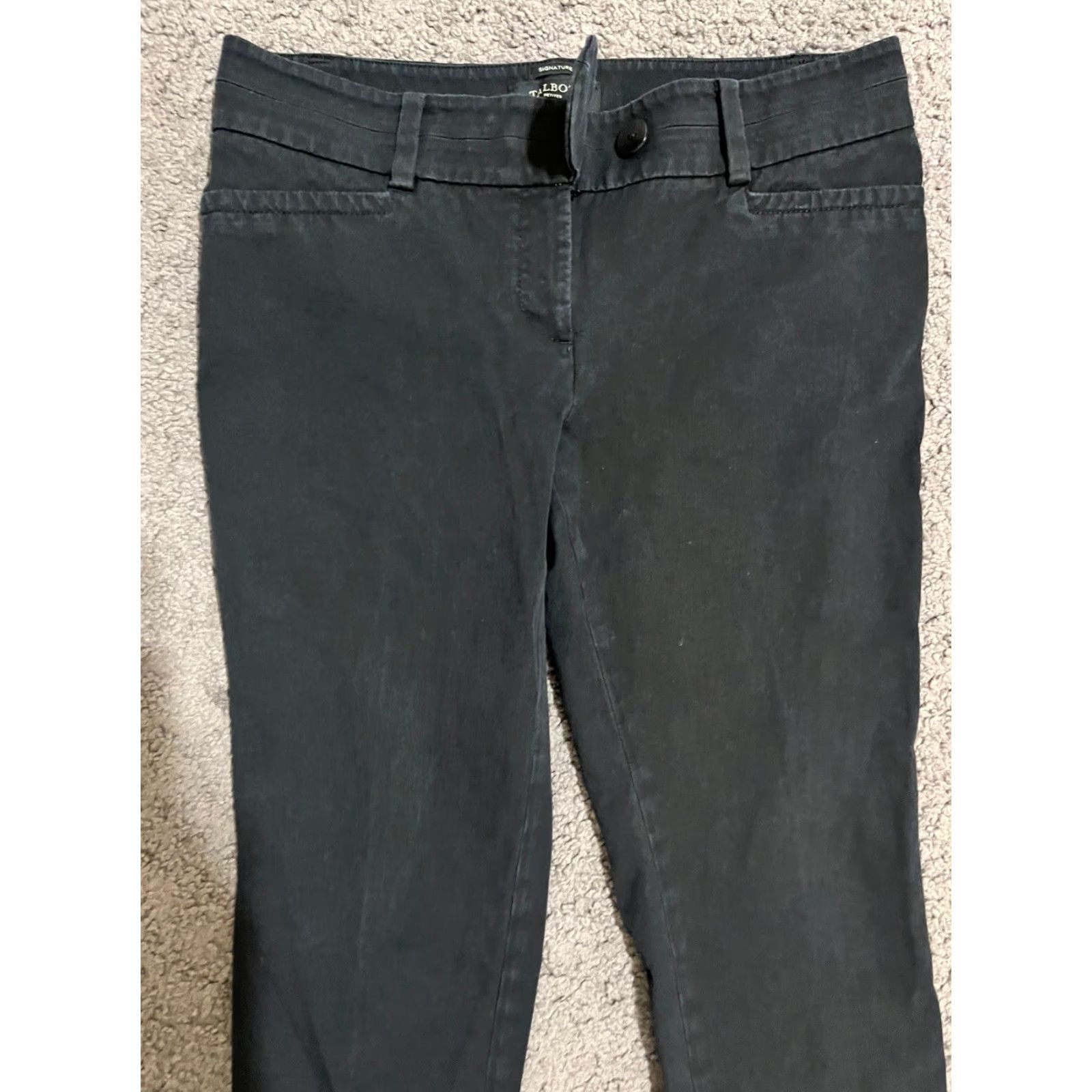 Talbots Talbots Petites Solid Ankle Pants Size 8P Black Cotton Blend Womens Size 30" / US 8 / IT 44 - 2 Thumbnail