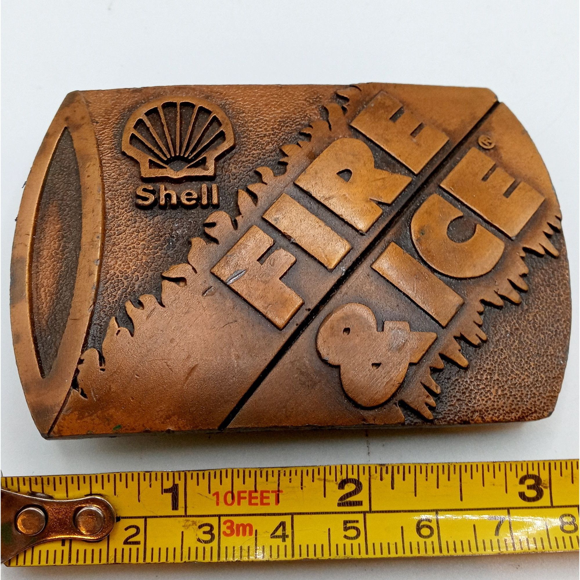Other Shell Fire And Ice Belt Buckle Motor Oil Vintage Gas Station Size ONE SIZE - 5 Thumbnail