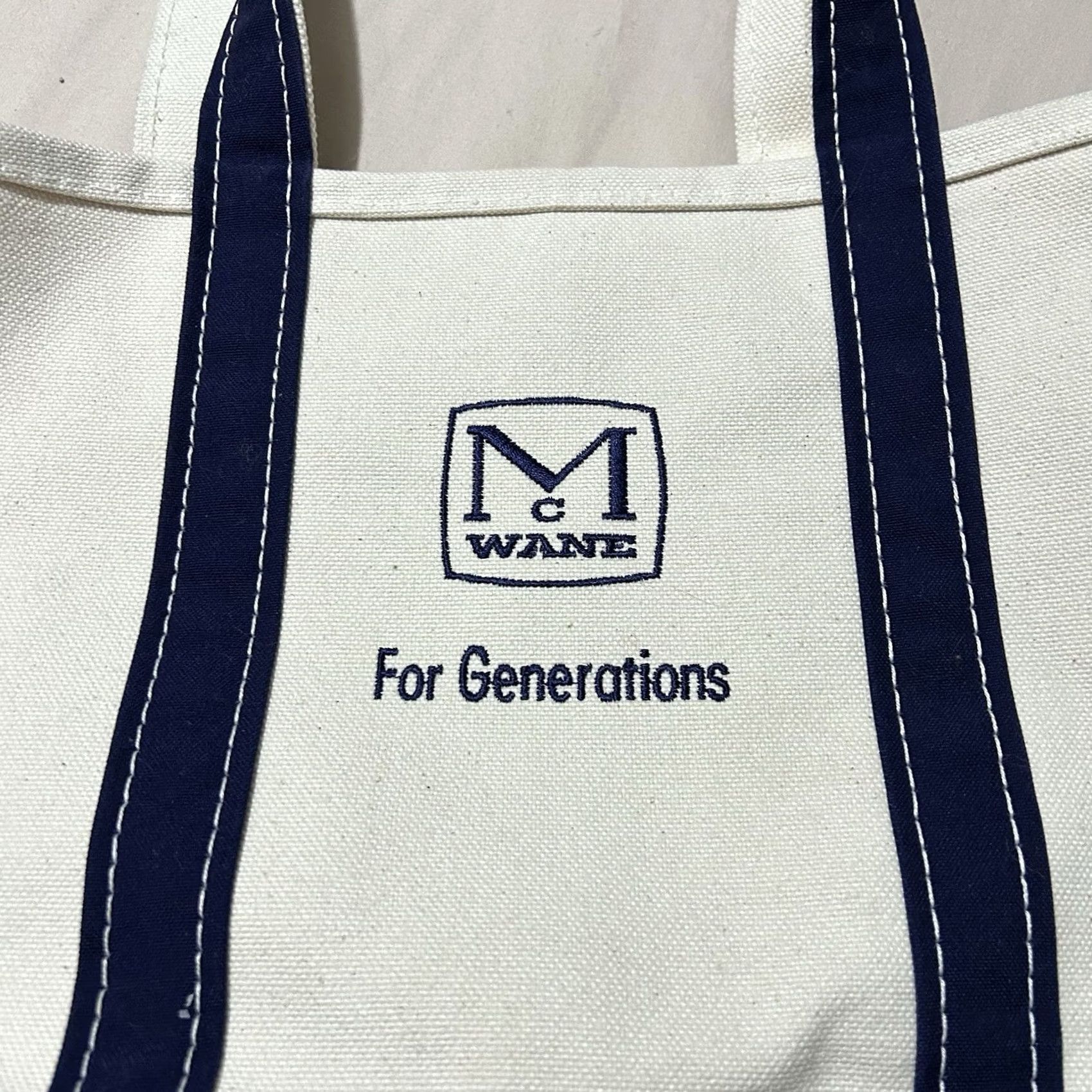 Vintage VINTAGE L.L. Bean Boat And Tote Tote Bag Made In USA Medium Cream And Navy Bag Mens Medium Ivory USA 90s Size ONE SIZE - 3 Thumbnail