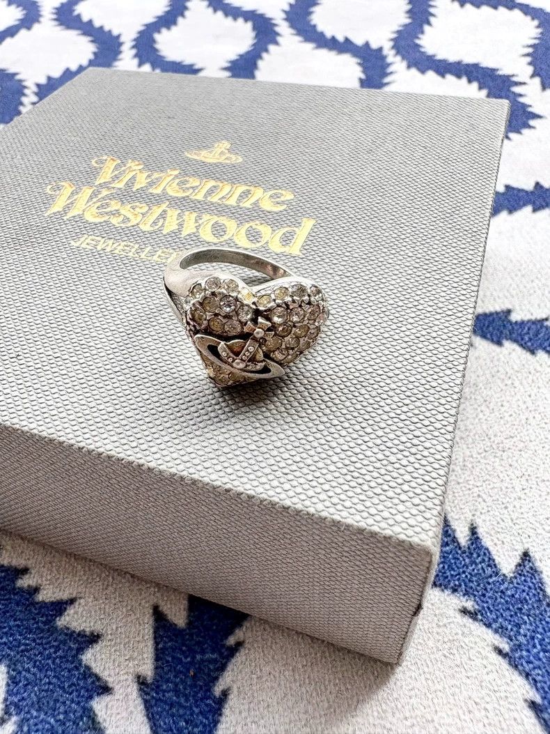 Vivienne Westwood Vivienne Westwood Vintage Diamond-studded Heart Saturn Rin Size ONE SIZE - 1 Thumbnail